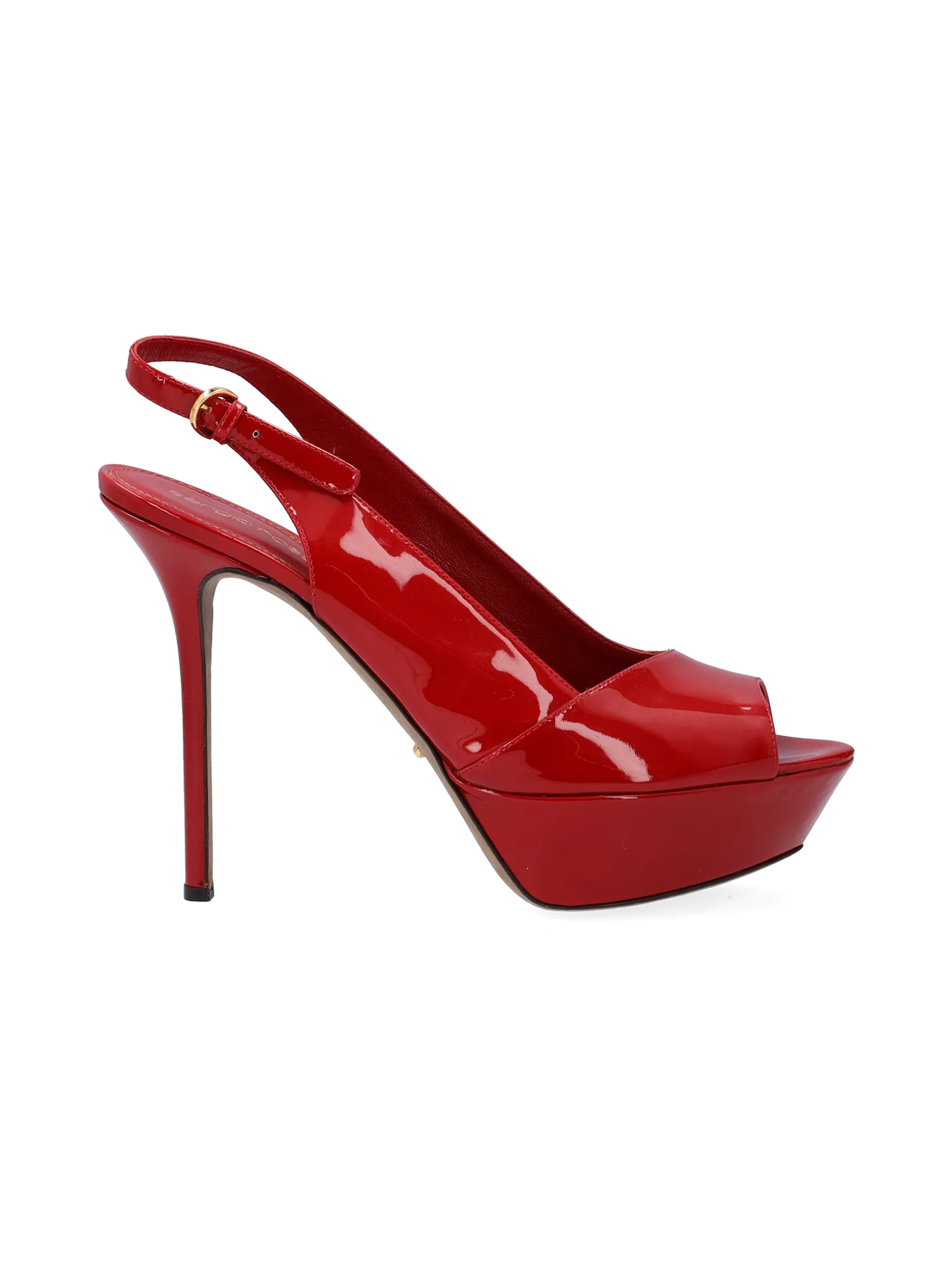 130mm peep-toe patent leather slingback sandals