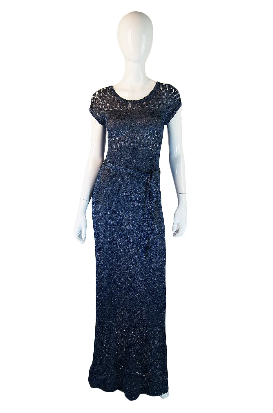 1970s Supermodel Length Metallic Maxi