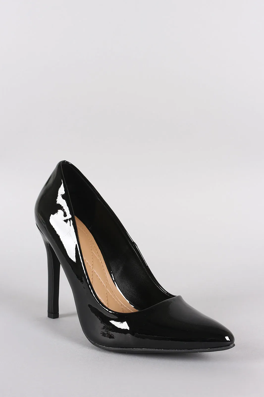 Anne Michelle Patent Leather Pointy Toe Stiletto Heel