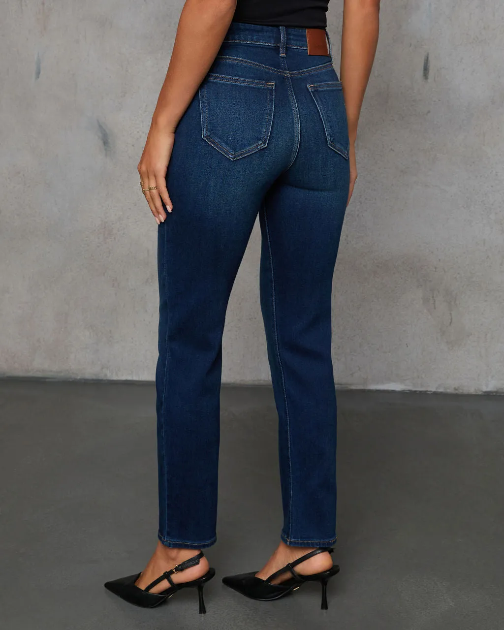 Ashley Cropped High Rise Straight Leg Jeans