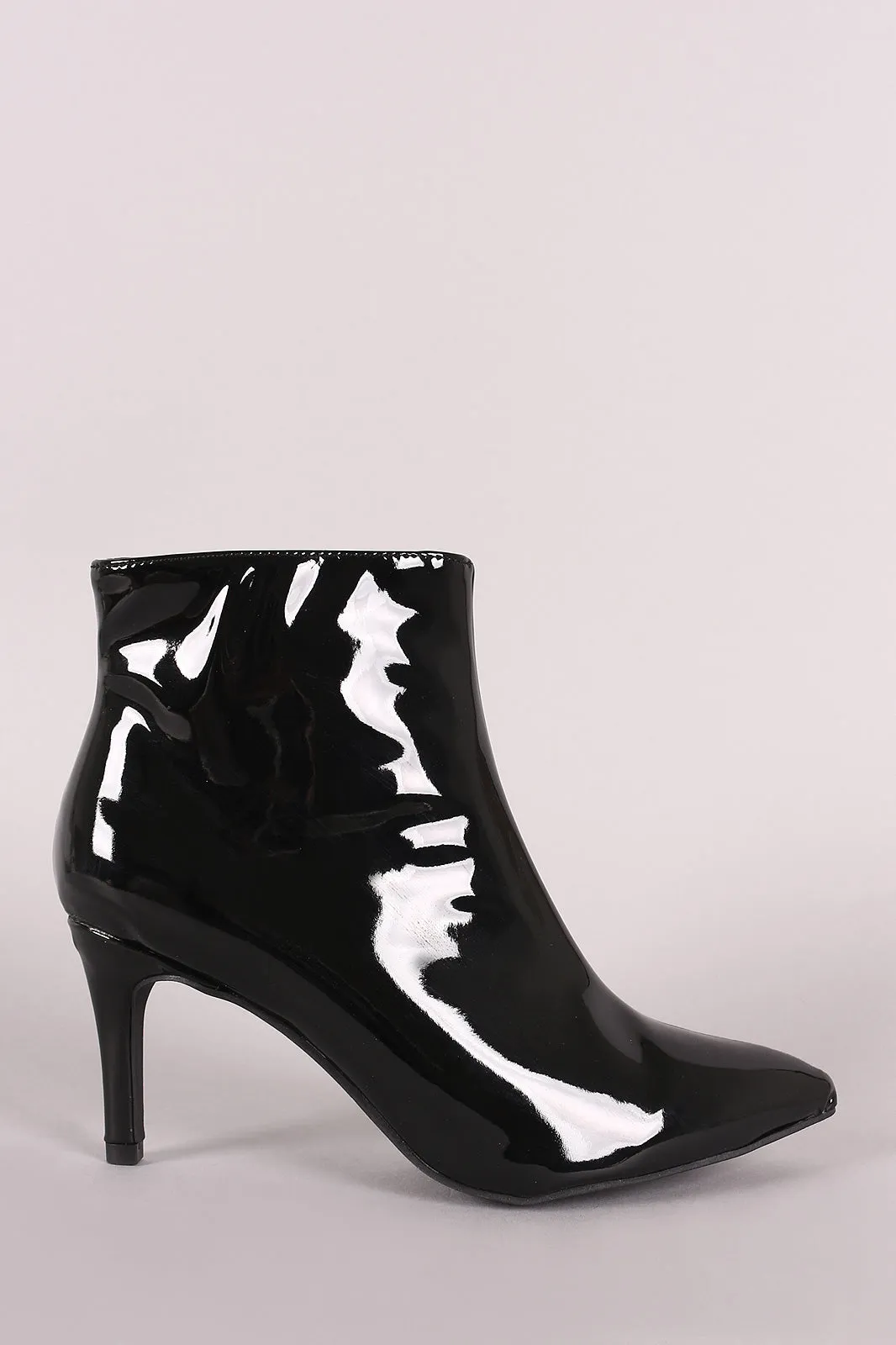 Bamboo Vegan Patent Leather Pointy Toe Booties