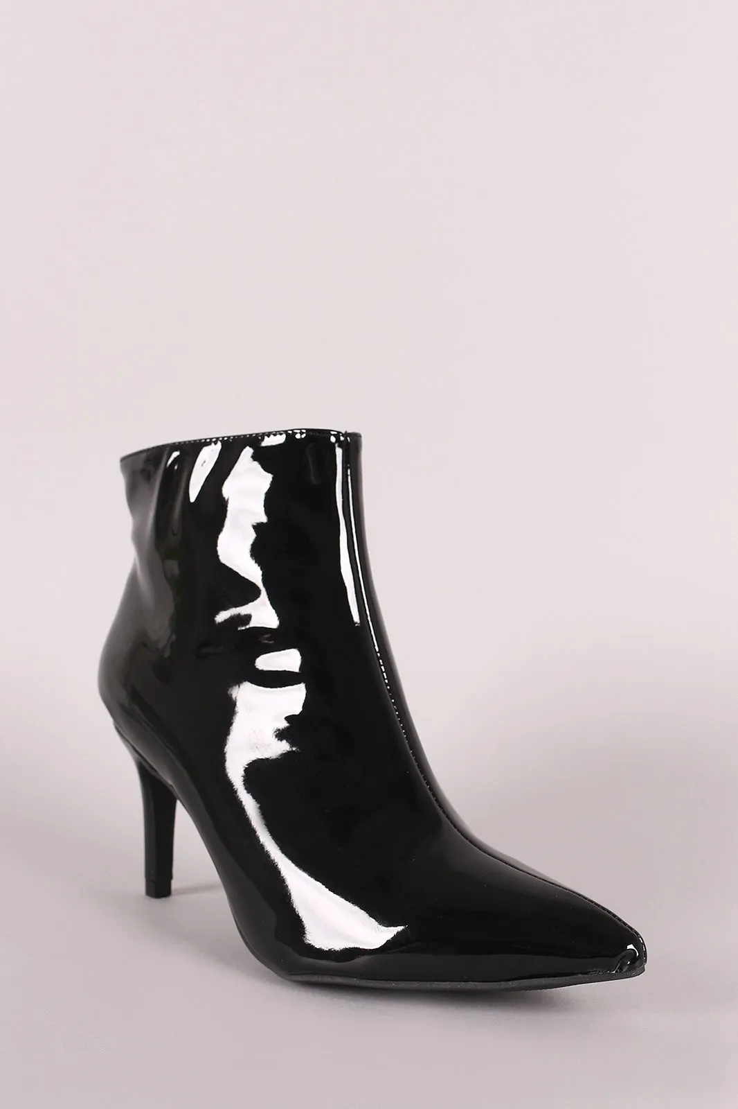 Bamboo Vegan Patent Leather Pointy Toe Booties