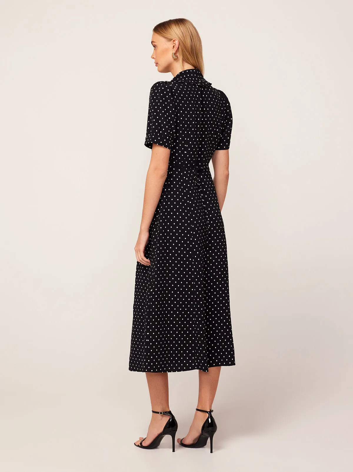 Bethany Black Polka Dot Tea Dress