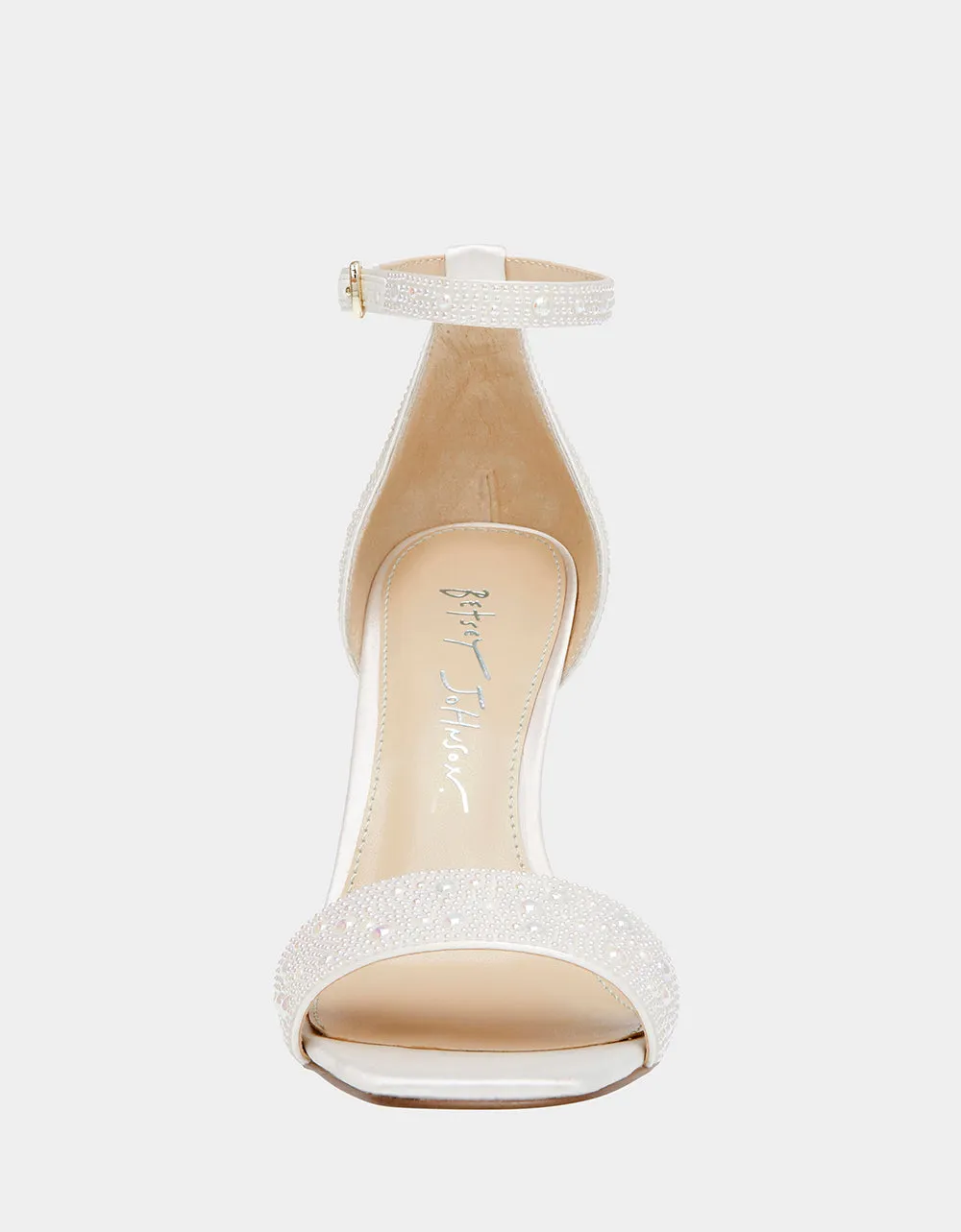 Betsy Johnson Dani Heel Sandal in Ivory Pearl