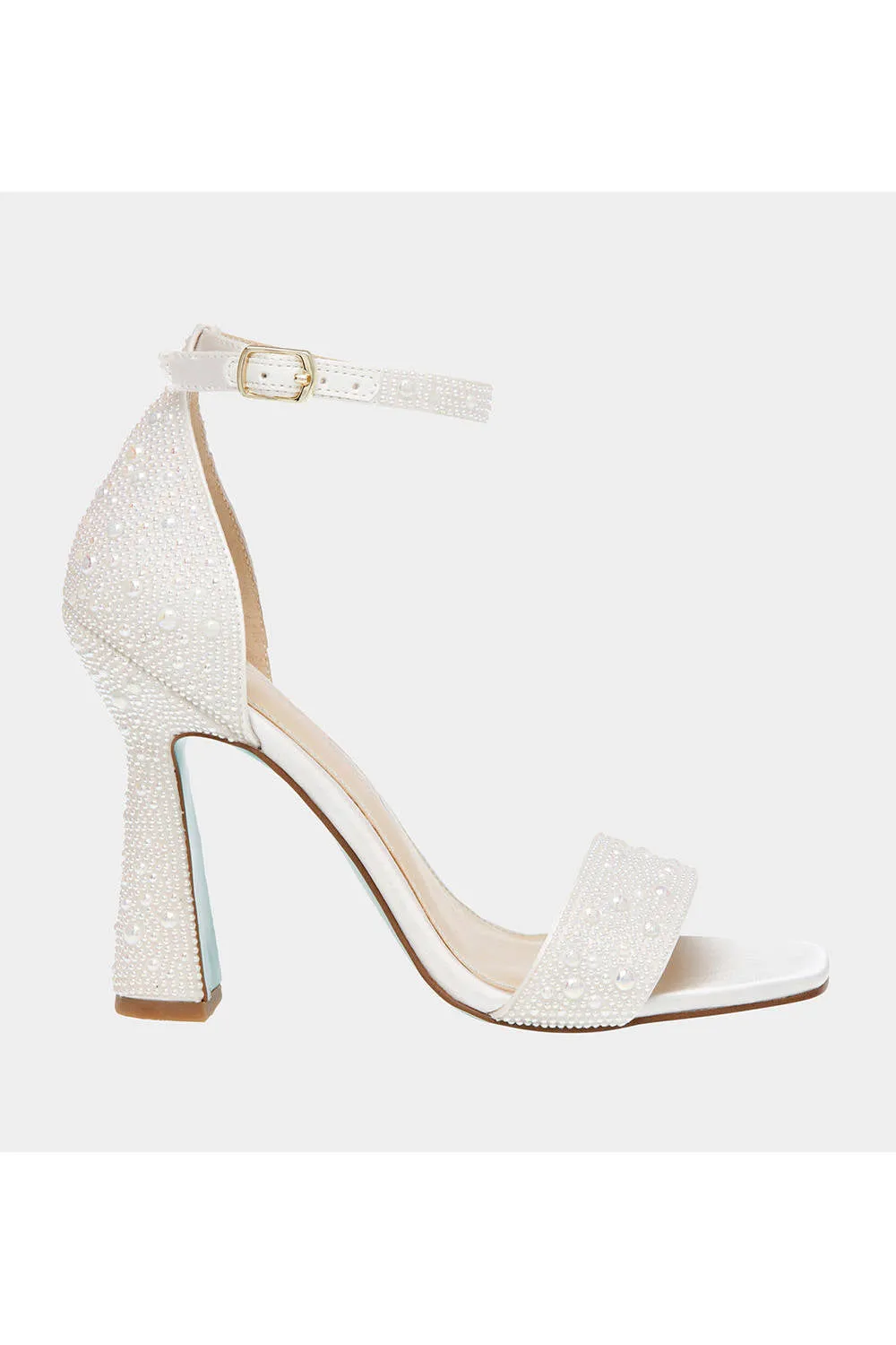 Betsy Johnson Dani Heel Sandal in Ivory Pearl