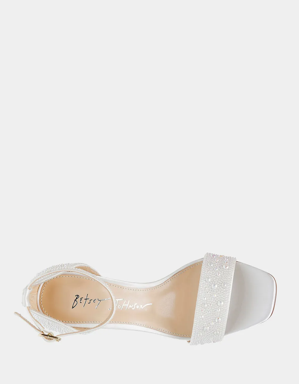 Betsy Johnson Dani Heel Sandal in Ivory Pearl