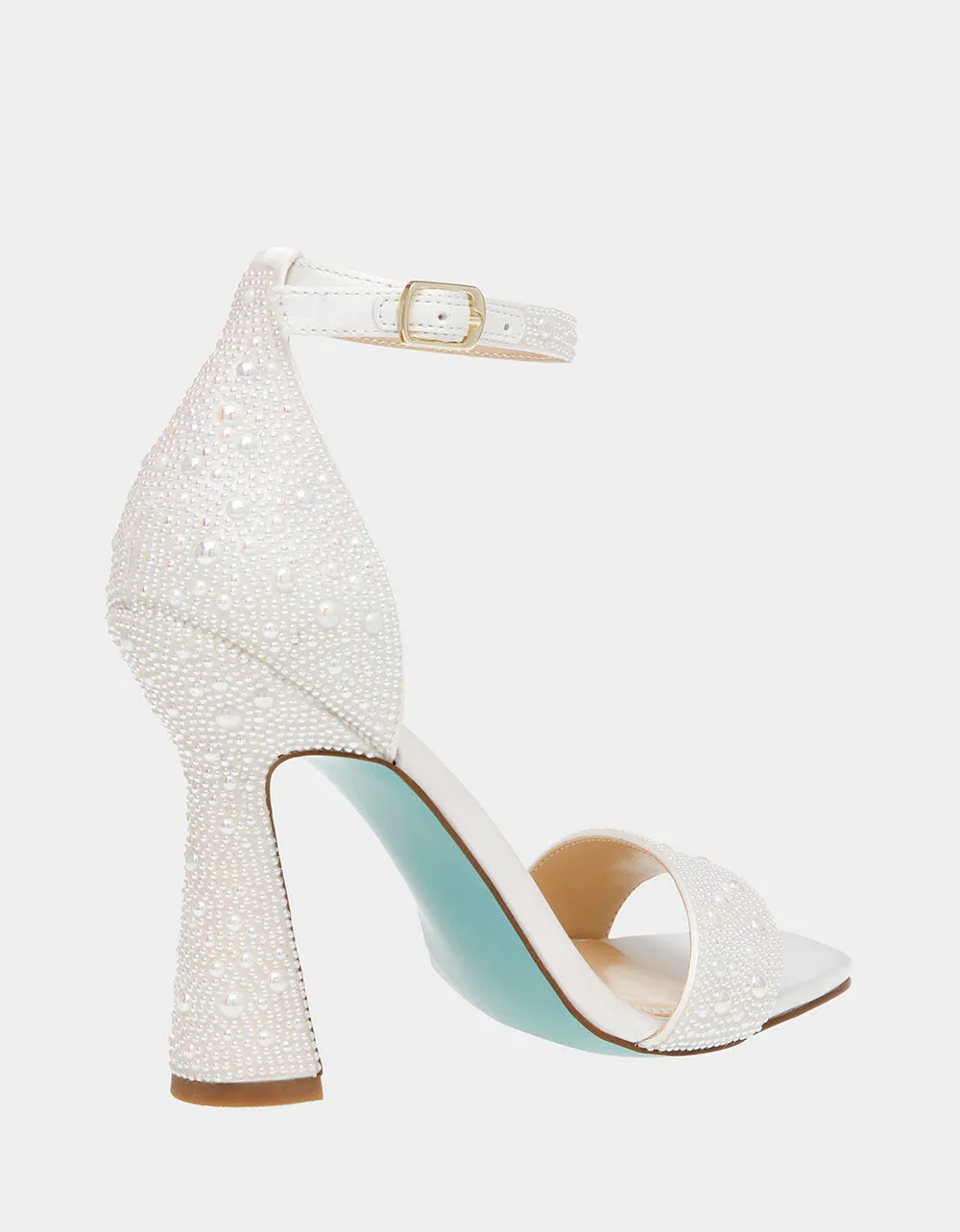 Betsy Johnson Dani Heel Sandal in Ivory Pearl