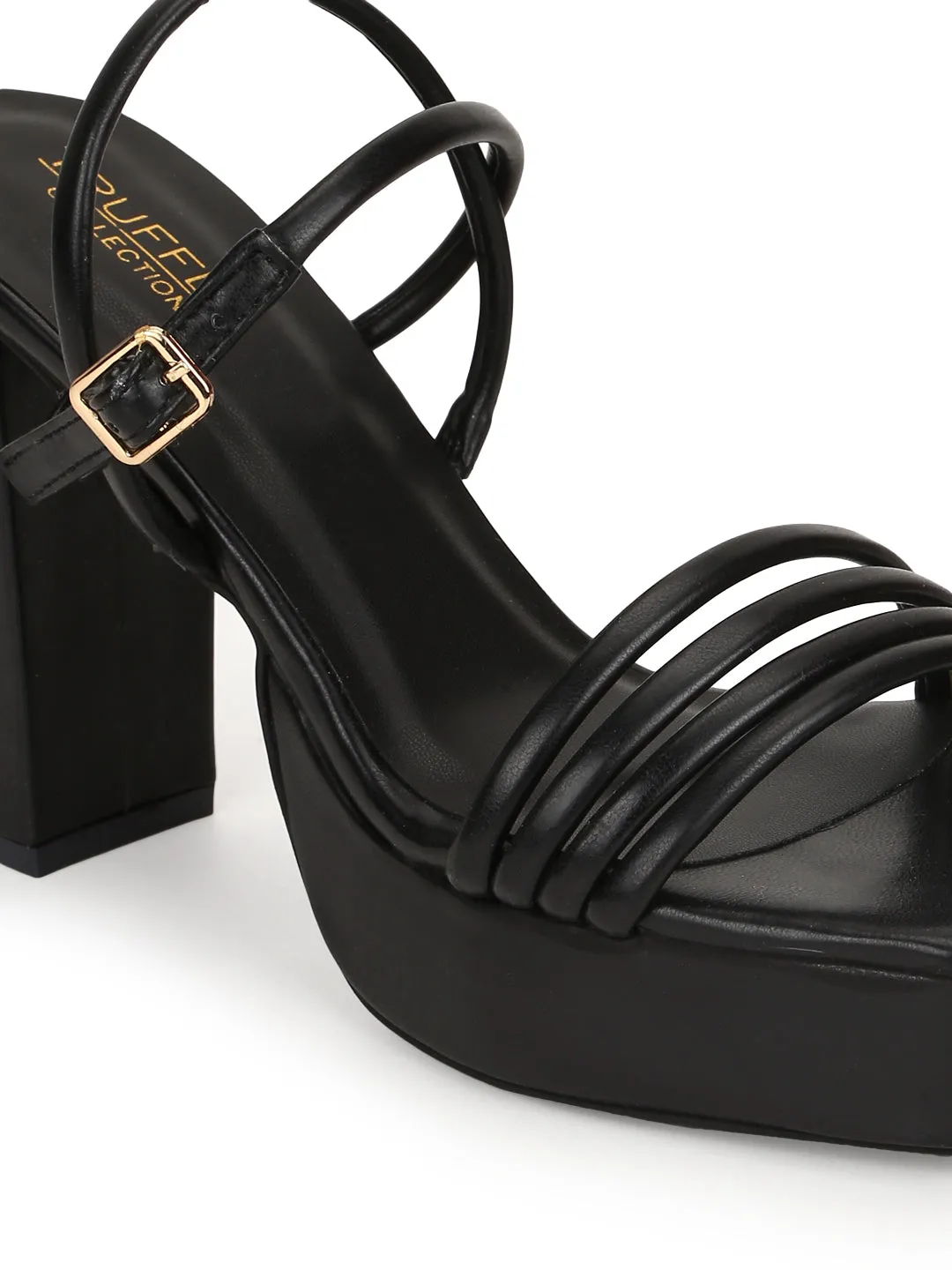 Black PU Strappy Platform Heel Sandals (TC-SLC-B61-BLK)