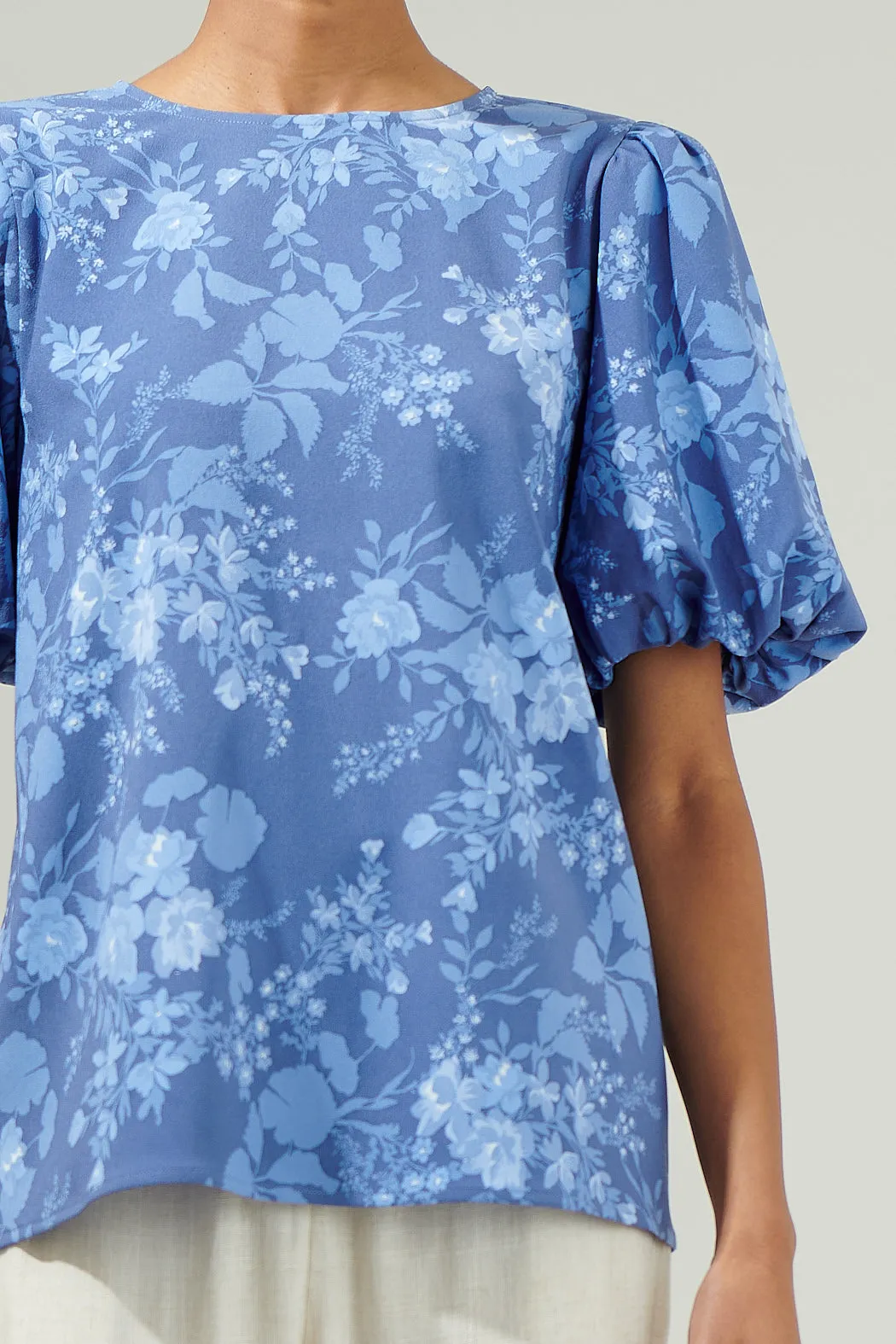 Borage Floral Bubble Sleeve Blouse