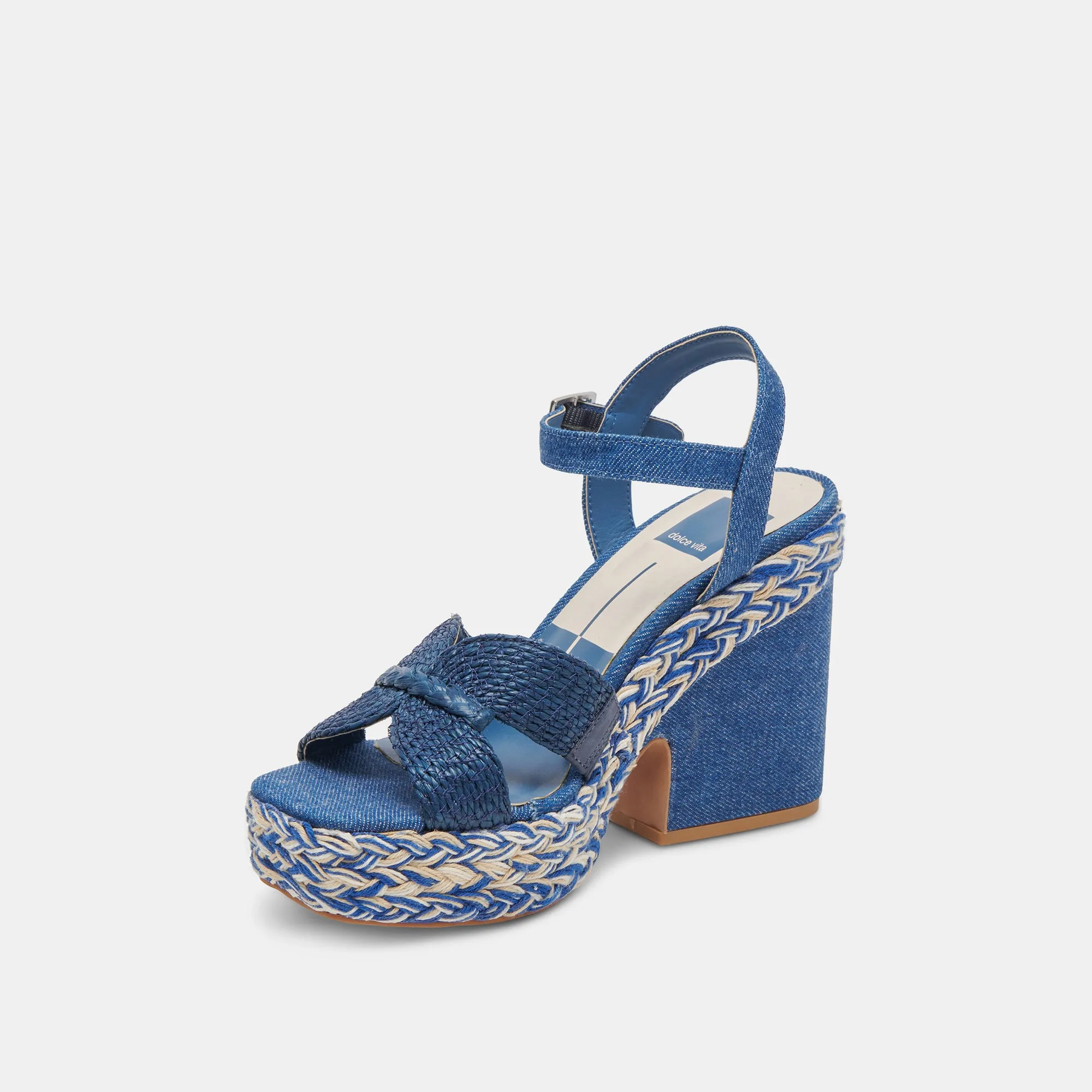 CALE HEELS BLUE DENIM