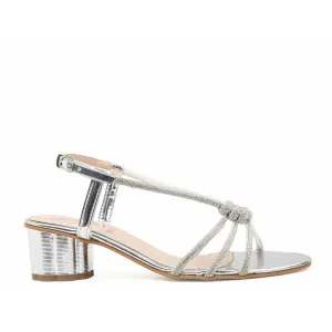 Chic Silver Block Heel Sandals with Strappy Design | 239D-S Dolcis