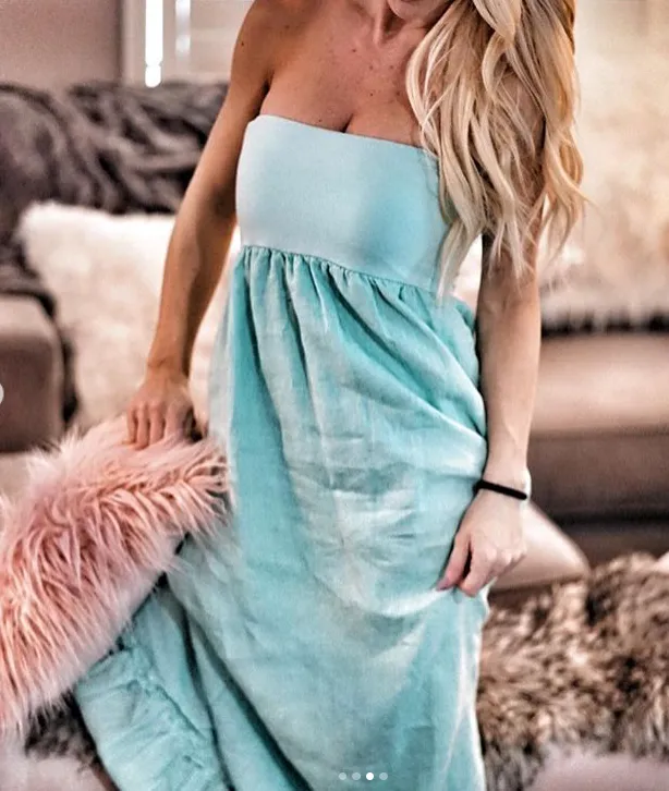 Christine Ruffle Hem Maxi Dress