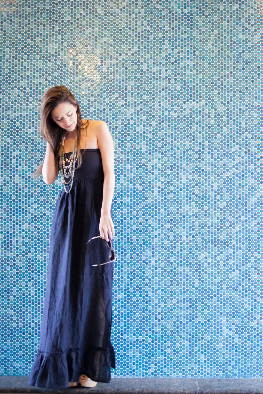 Christine Ruffle Hem Maxi Dress