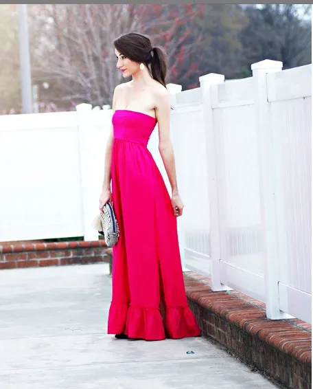 Christine Ruffle Hem Maxi Dress