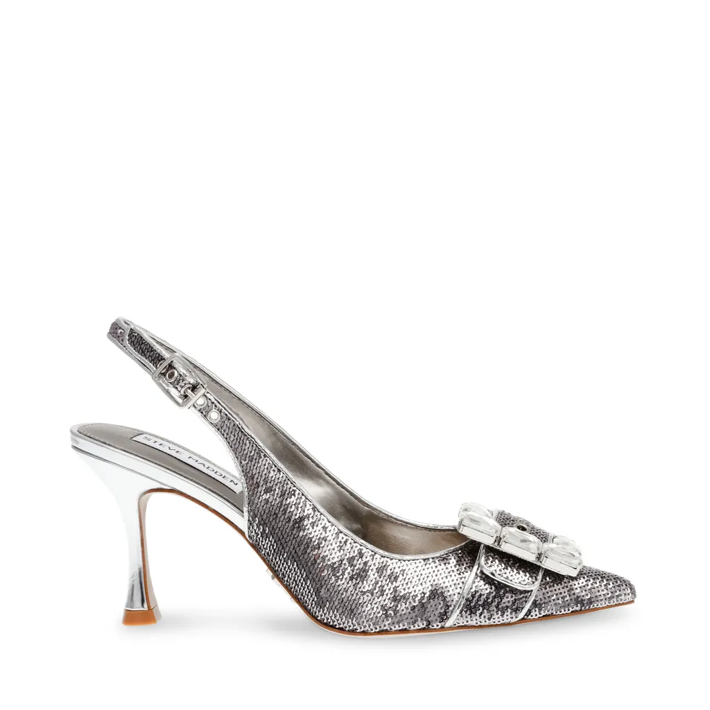 Closeup-S Pump SILVER SEQUINS