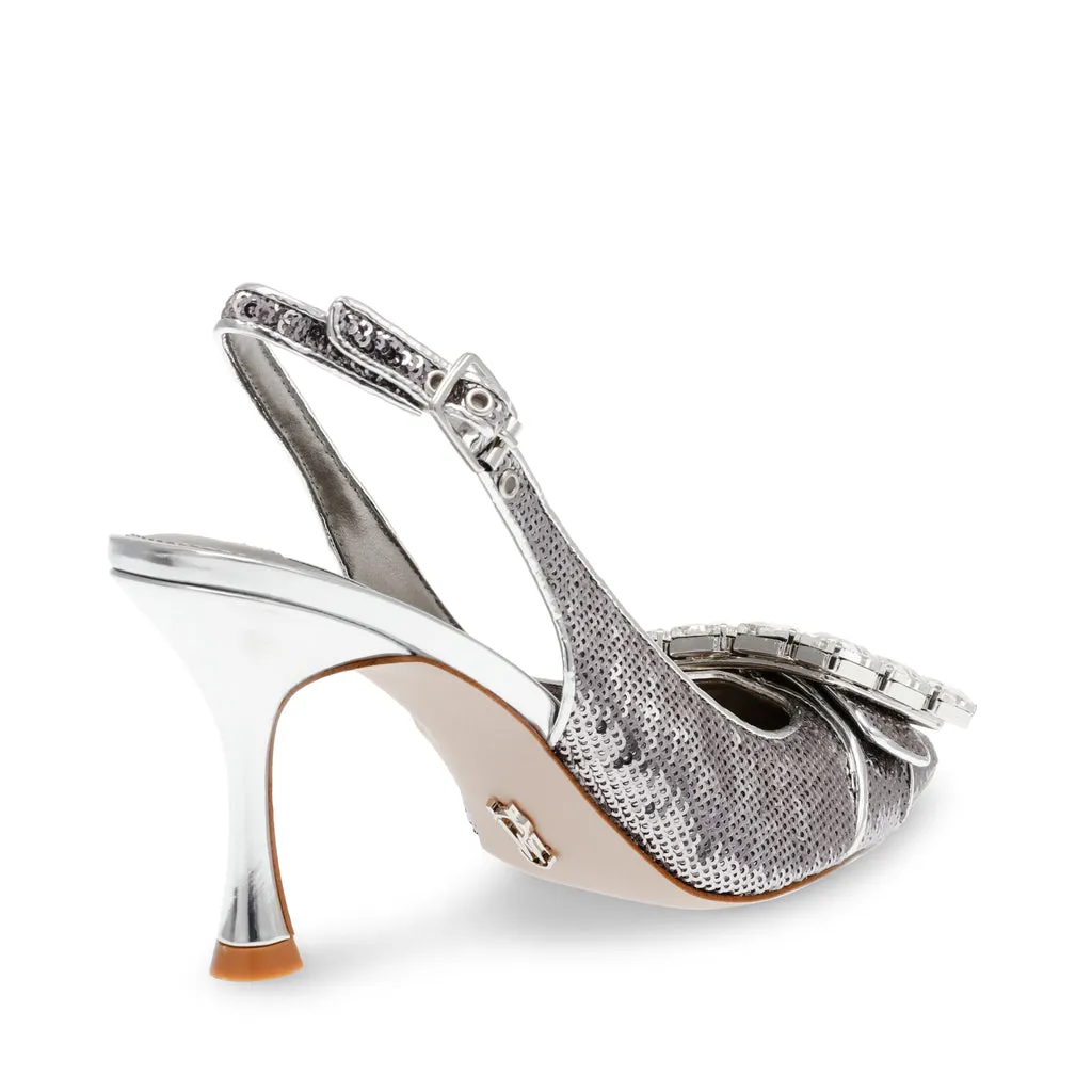 Closeup-S Pump SILVER SEQUINS