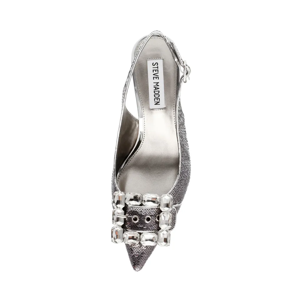 Closeup-S Pump SILVER SEQUINS