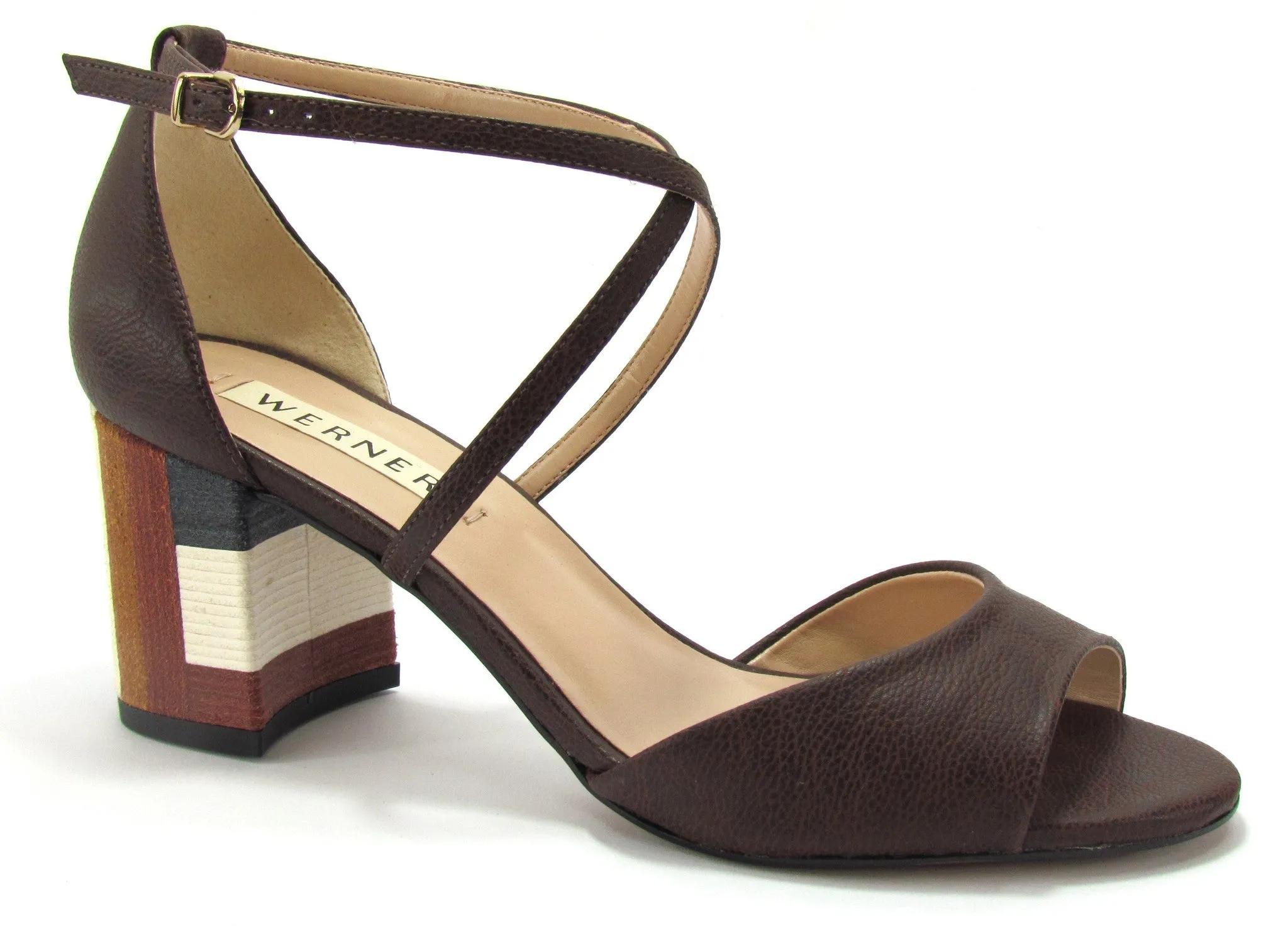 Coffee Sandal Block Heel - Werner