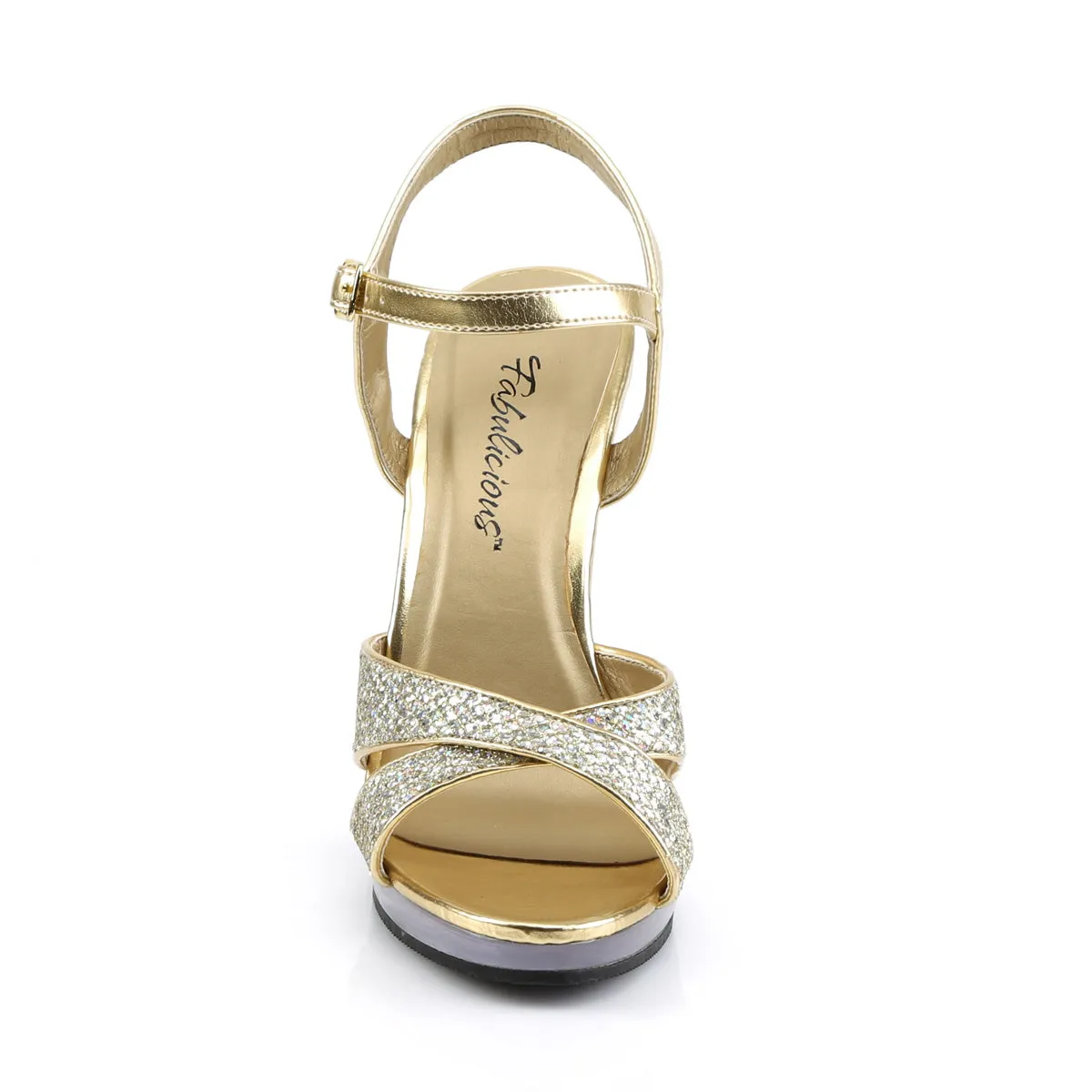 Cross Cross Gold Glitter Heels