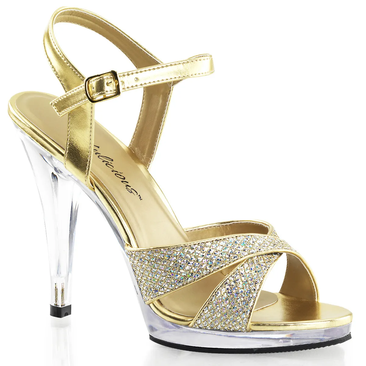 Cross Cross Gold Glitter Heels