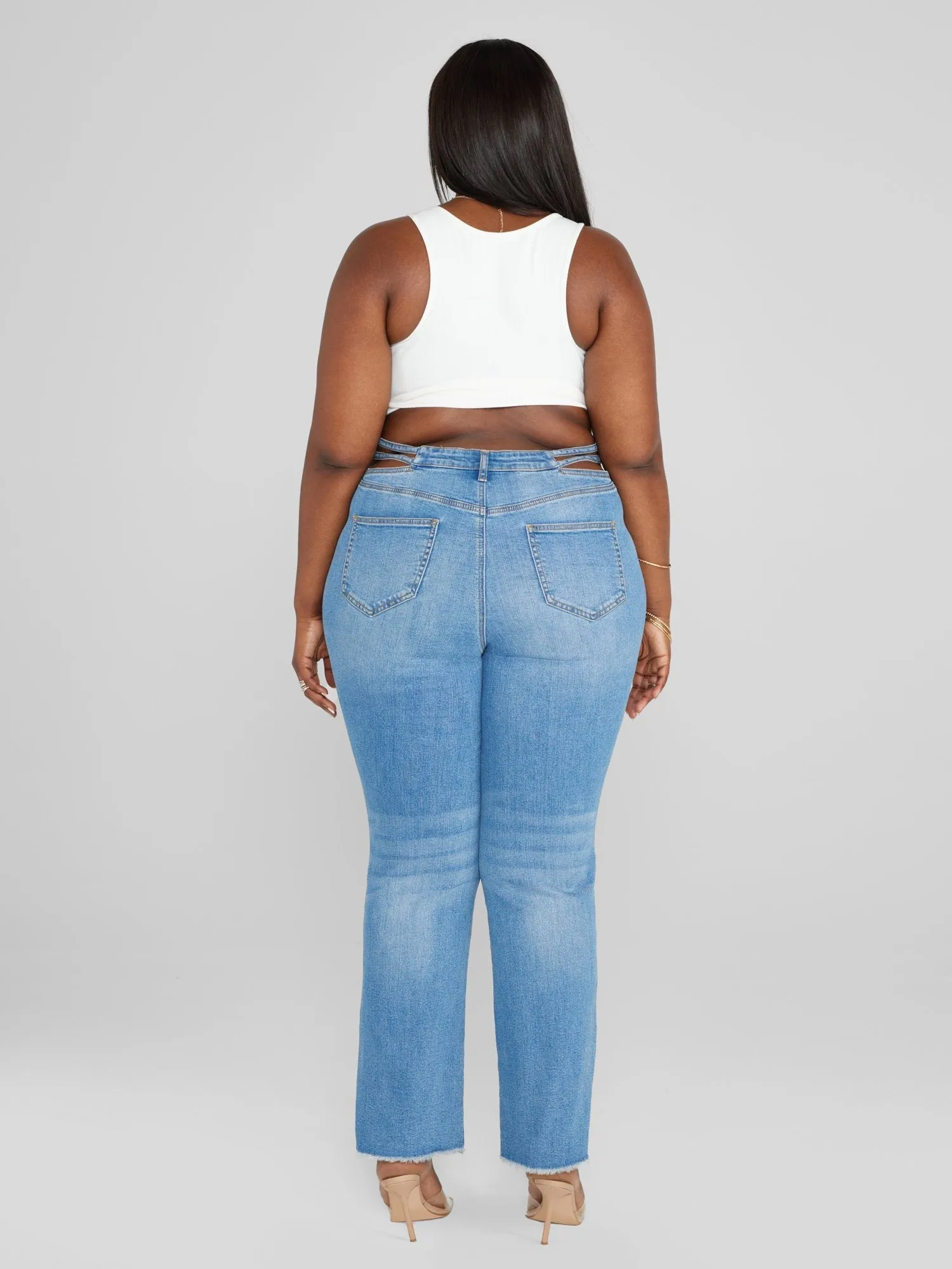 Fashion To Figure - High Rise Split Waist Relaxed Fit Jeans - Short inseam