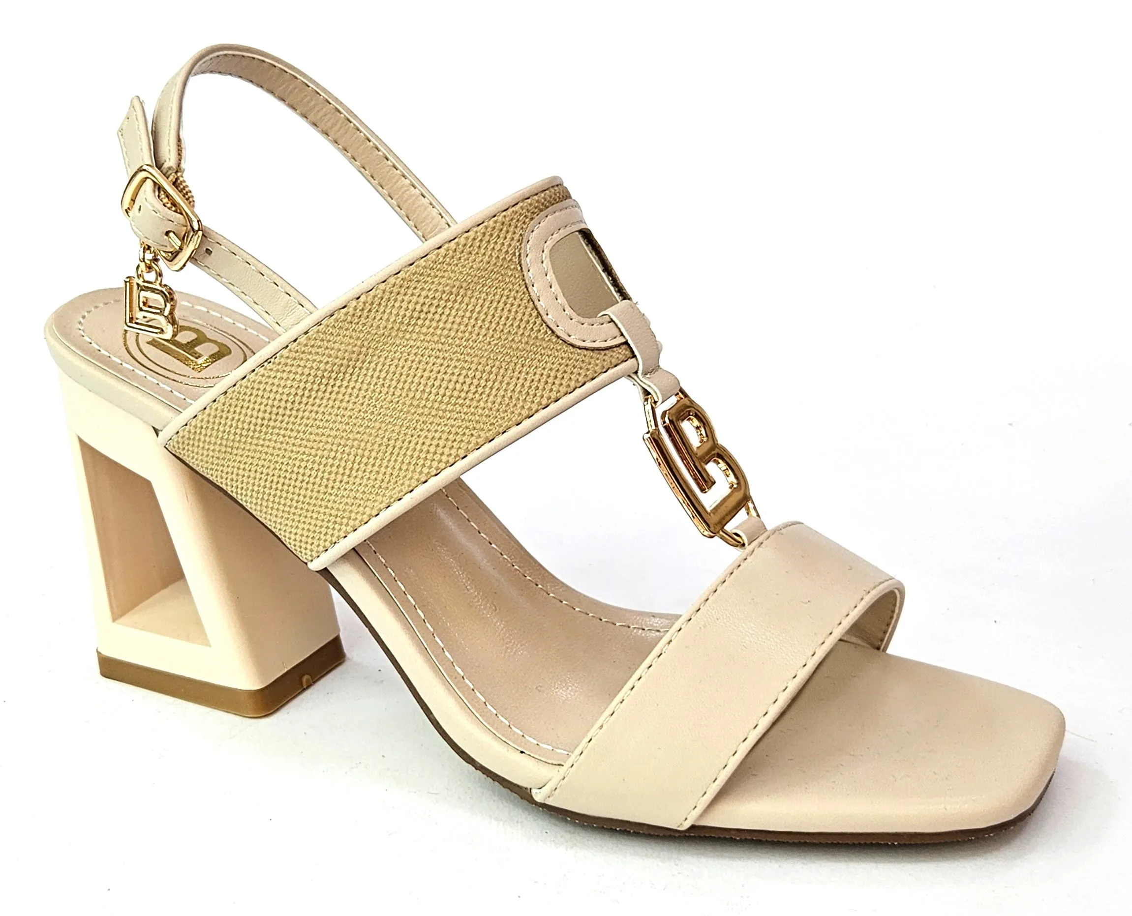 LAURA BIAGOTTI HEELS WITH GOLD DETAIL