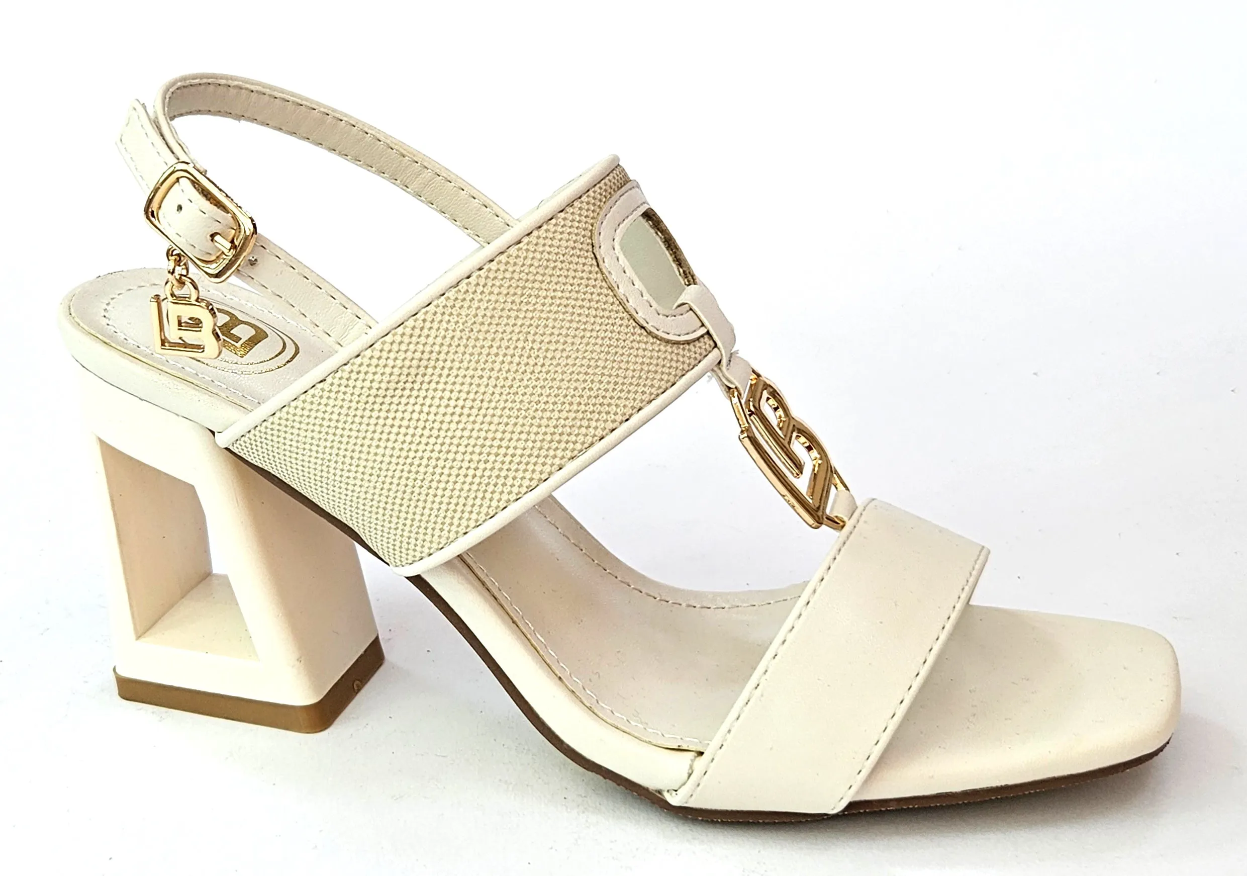 LAURA BIAGOTTI HEELS WITH GOLD DETAIL