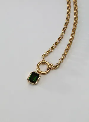 Lou diamond tourmaline pendant 14k gold