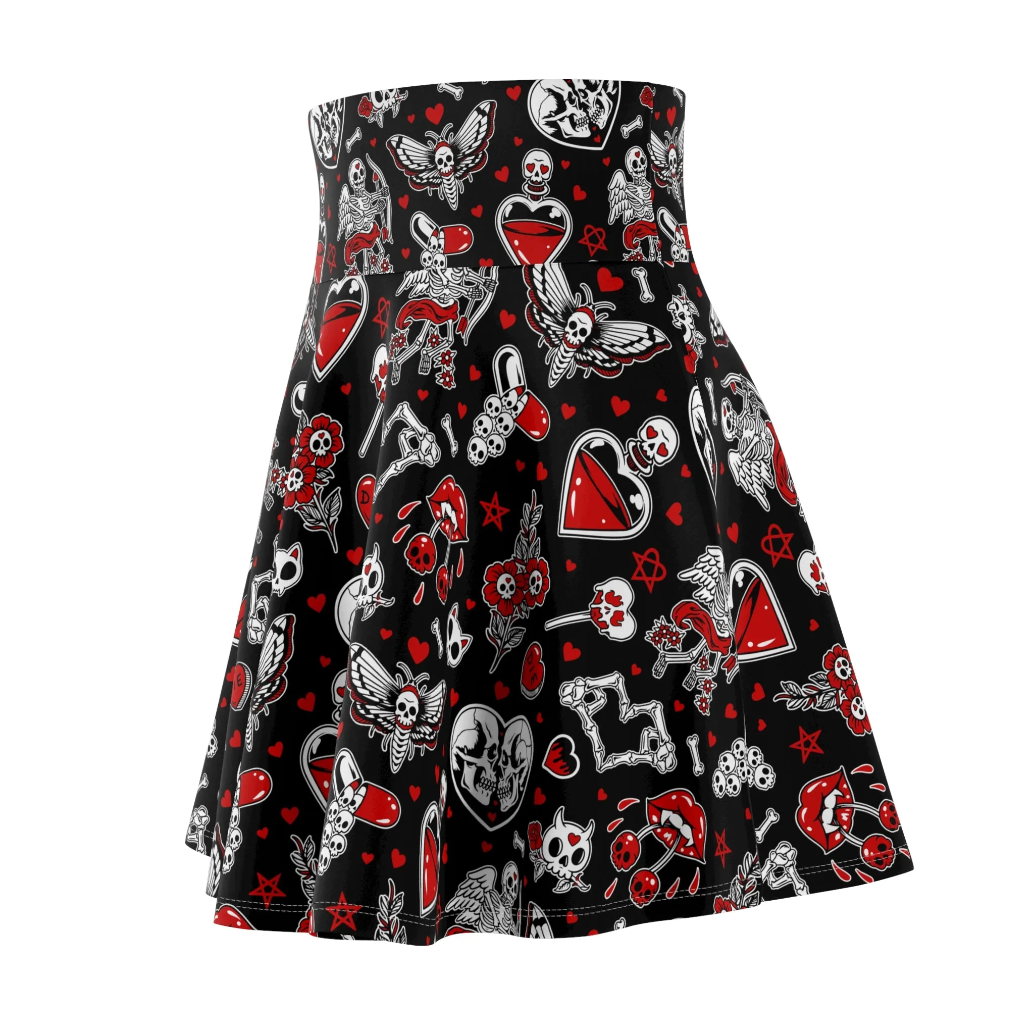 Love Skulls Skater Skirt