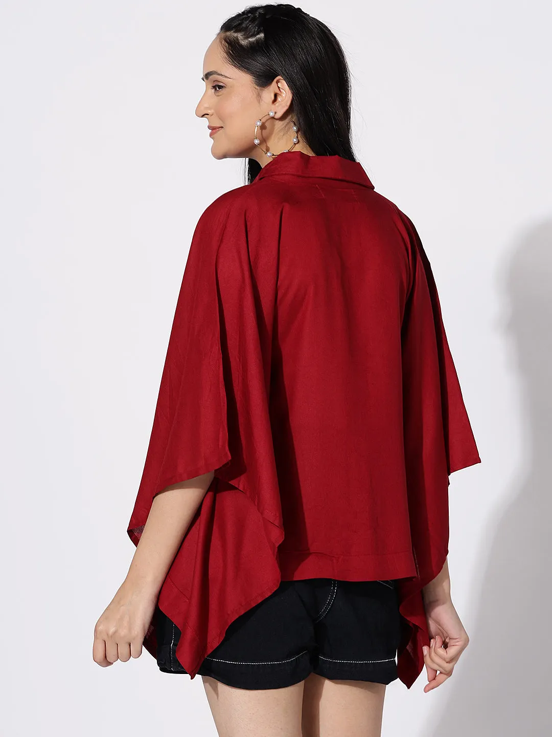 Maroon Kaftan Top - Scarlet Petal