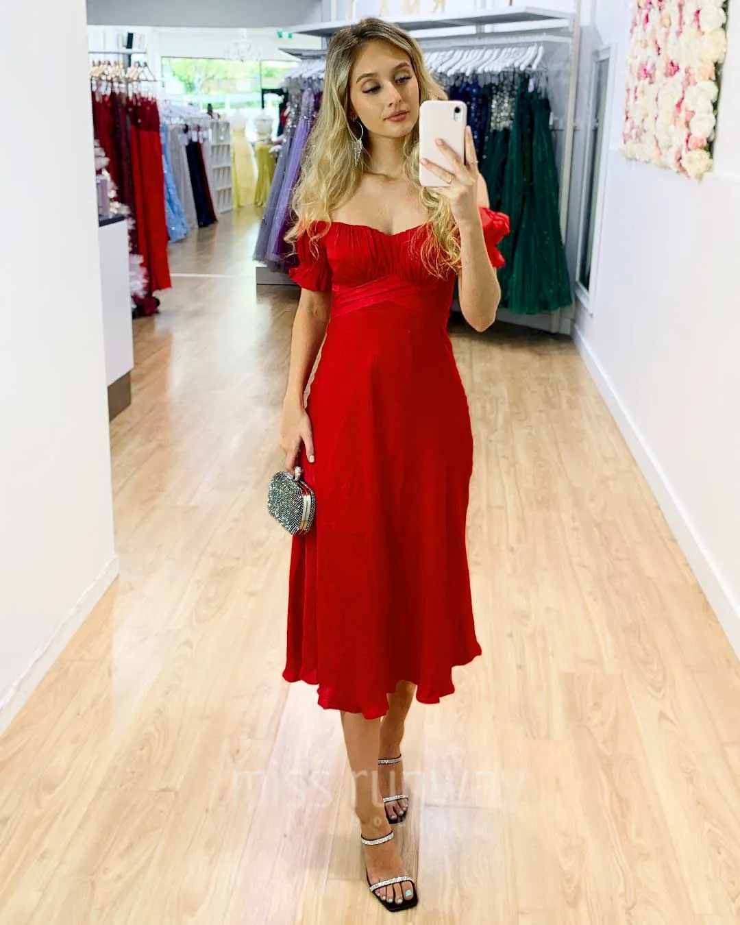 Masie Midi Dress - Red