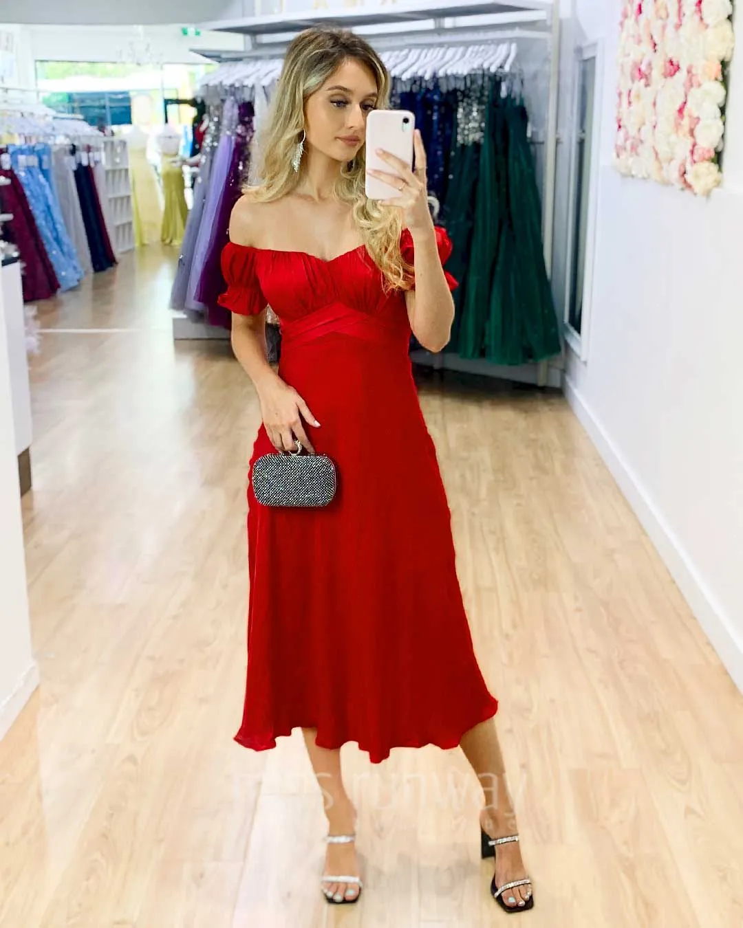 Masie Midi Dress - Red