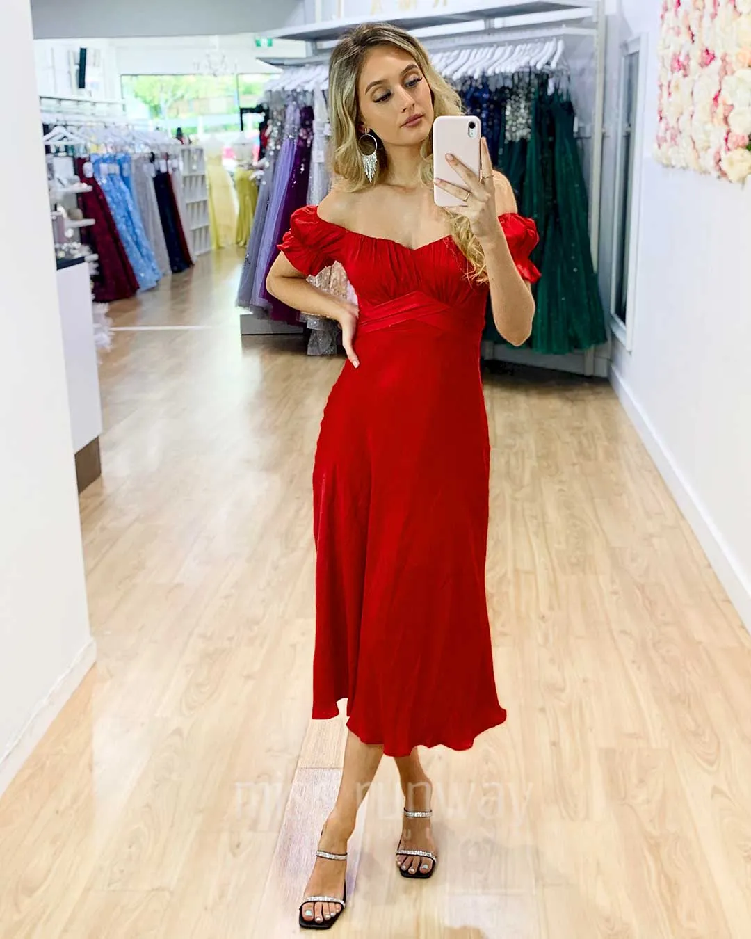 Masie Midi Dress - Red