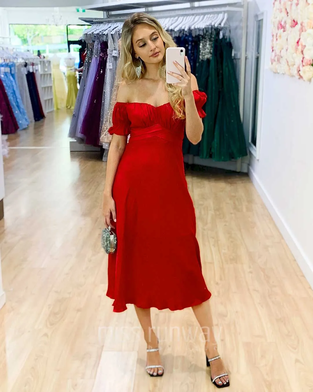 Masie Midi Dress - Red