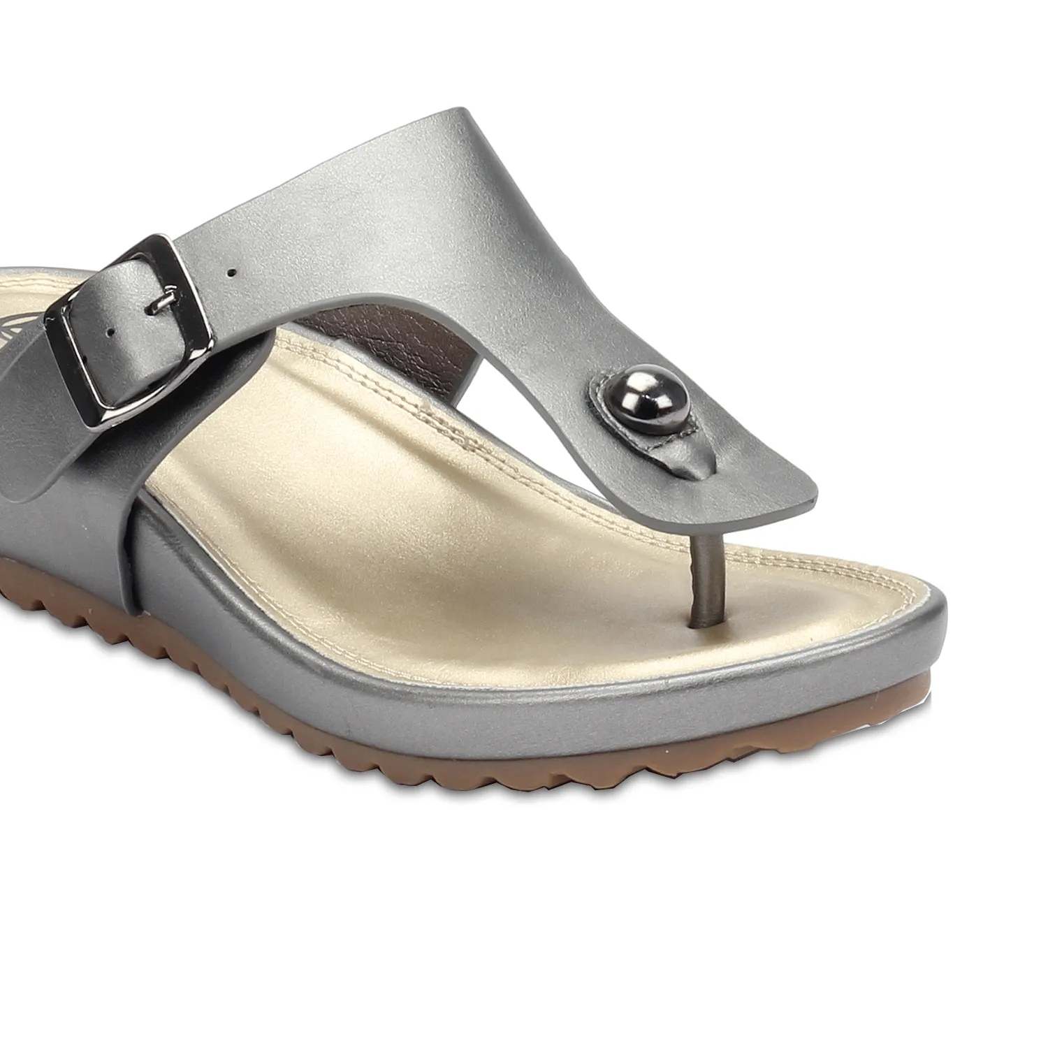 Matte finish T-strap wedge Toepost for Women