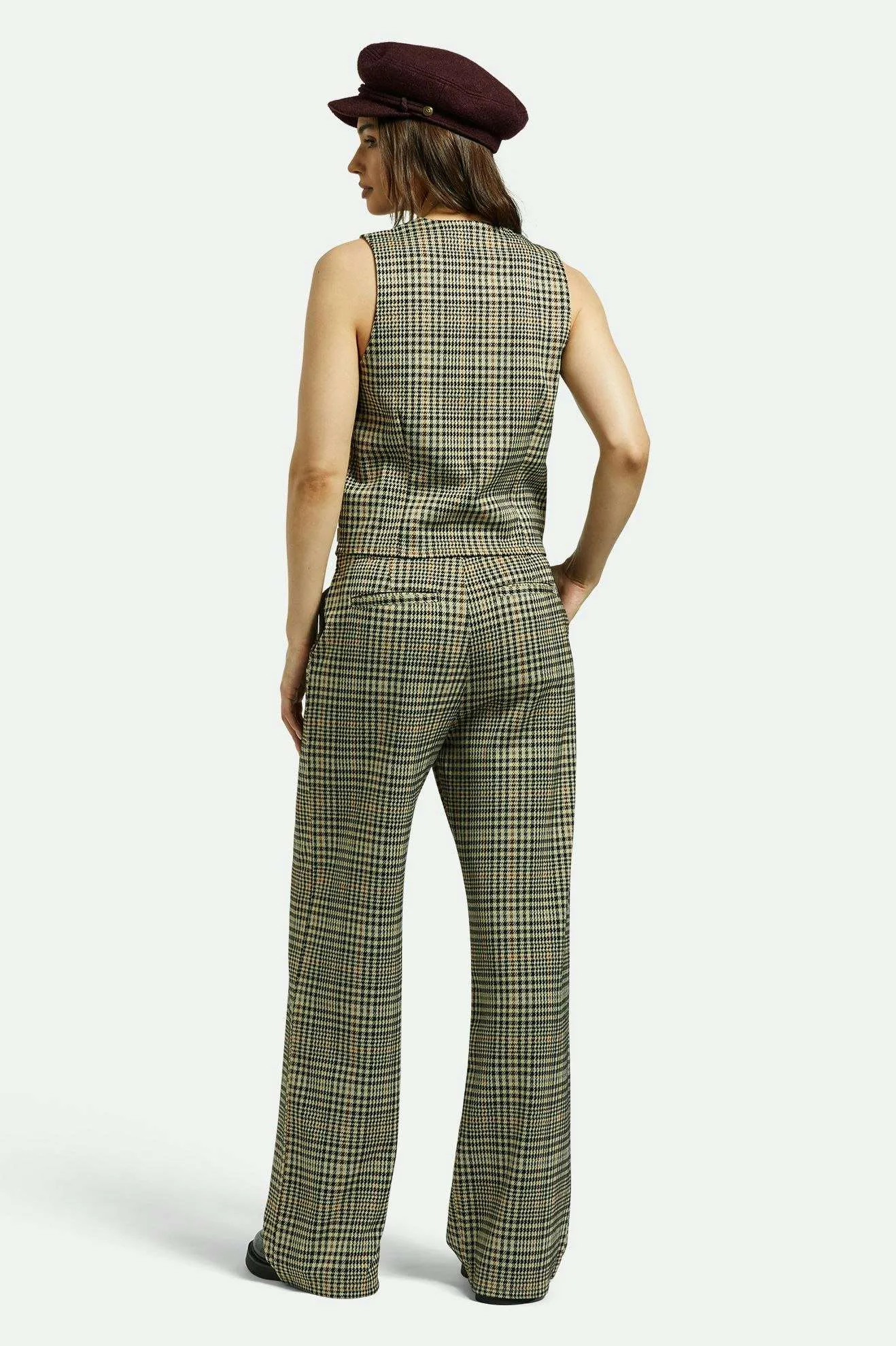 Menswear Plaid Leisure Trouser Pant - Winter White/Black Plaid