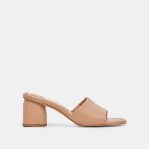 MINNY DRESS HEELS TAN LEATHER