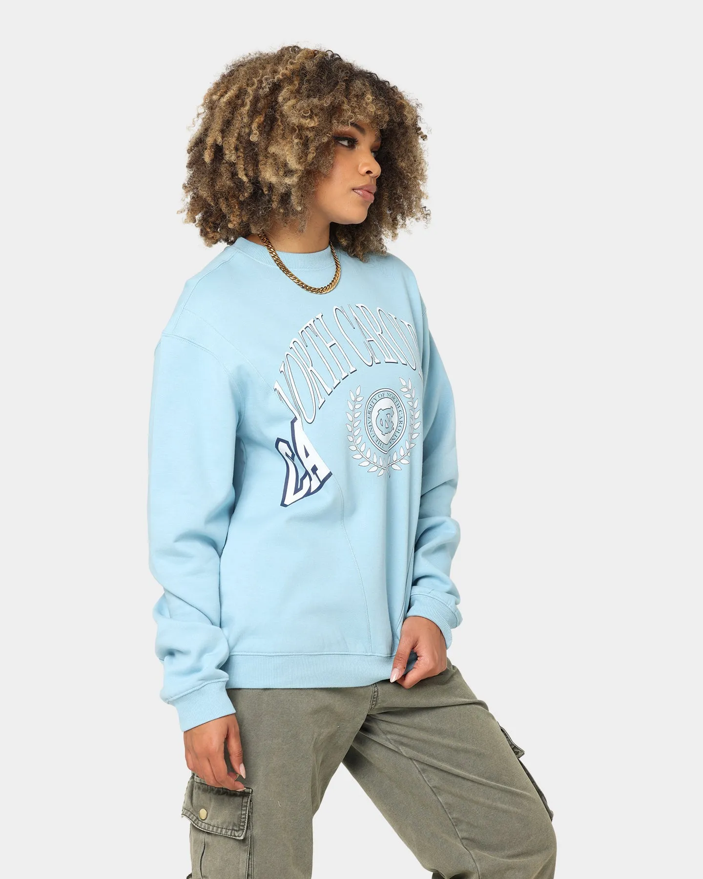 NCAA Women's UNC Tar Heels Vintage Split Crewneck Carolina Blue