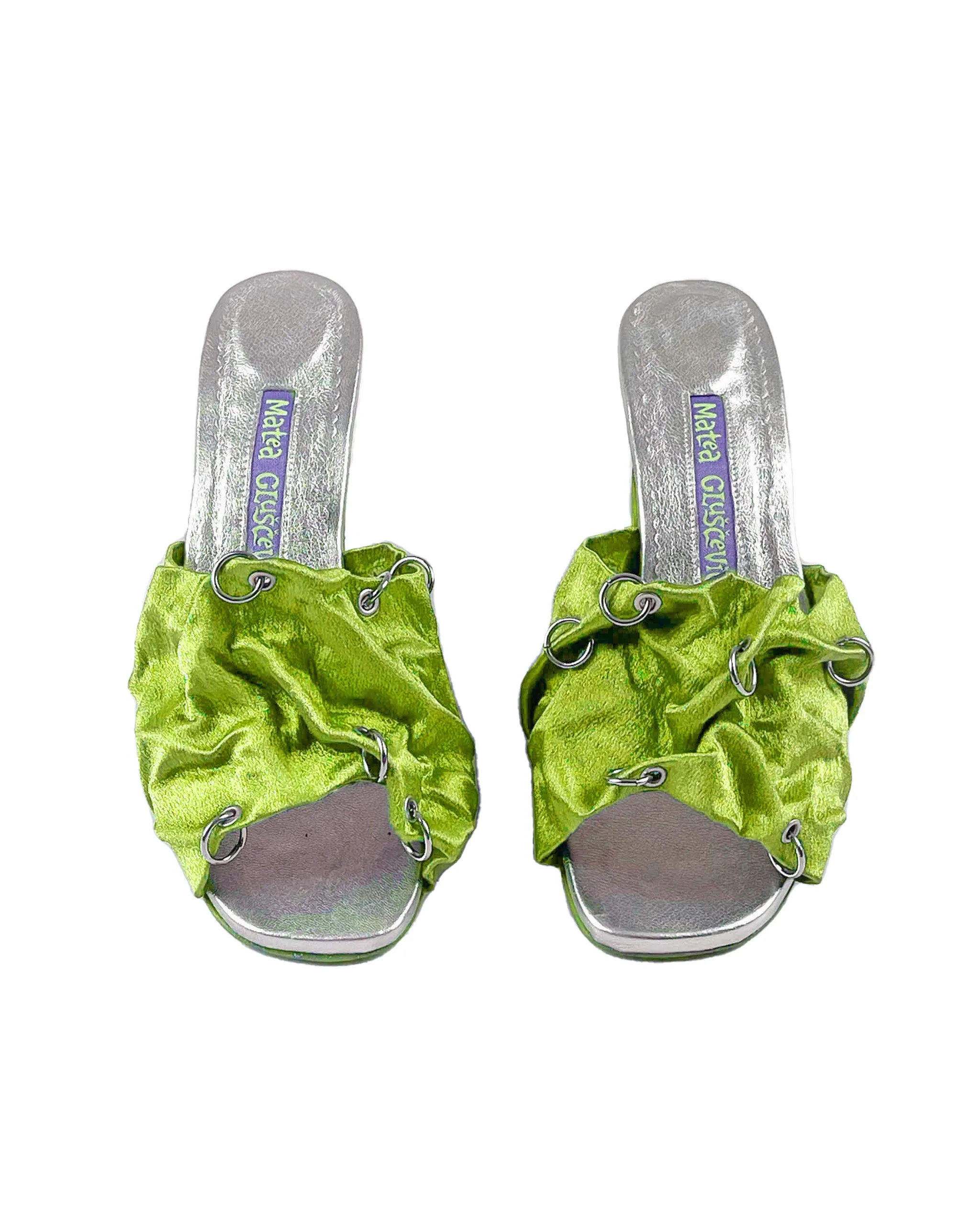 Pierced Ripple Sandals - Green