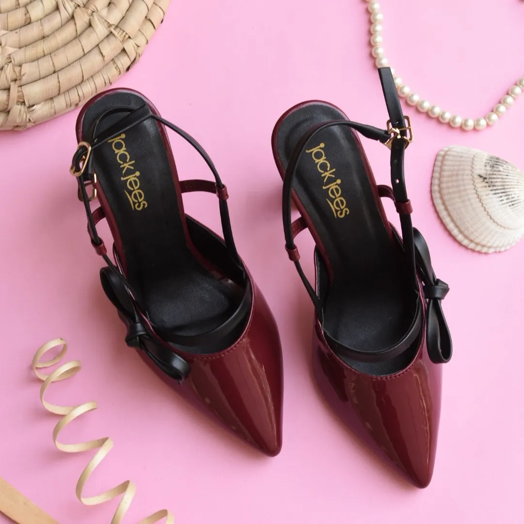 Pointed Charm Heels Maroon