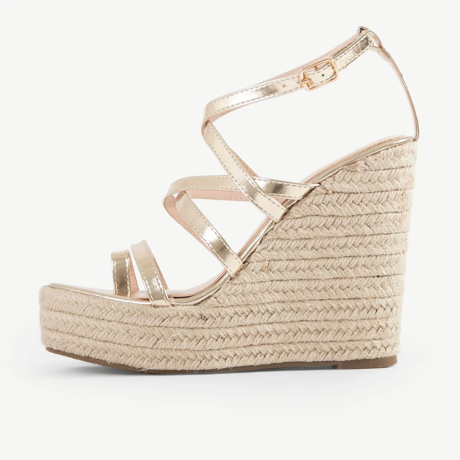 RAID Hartley Strappy Espadrille in Gold