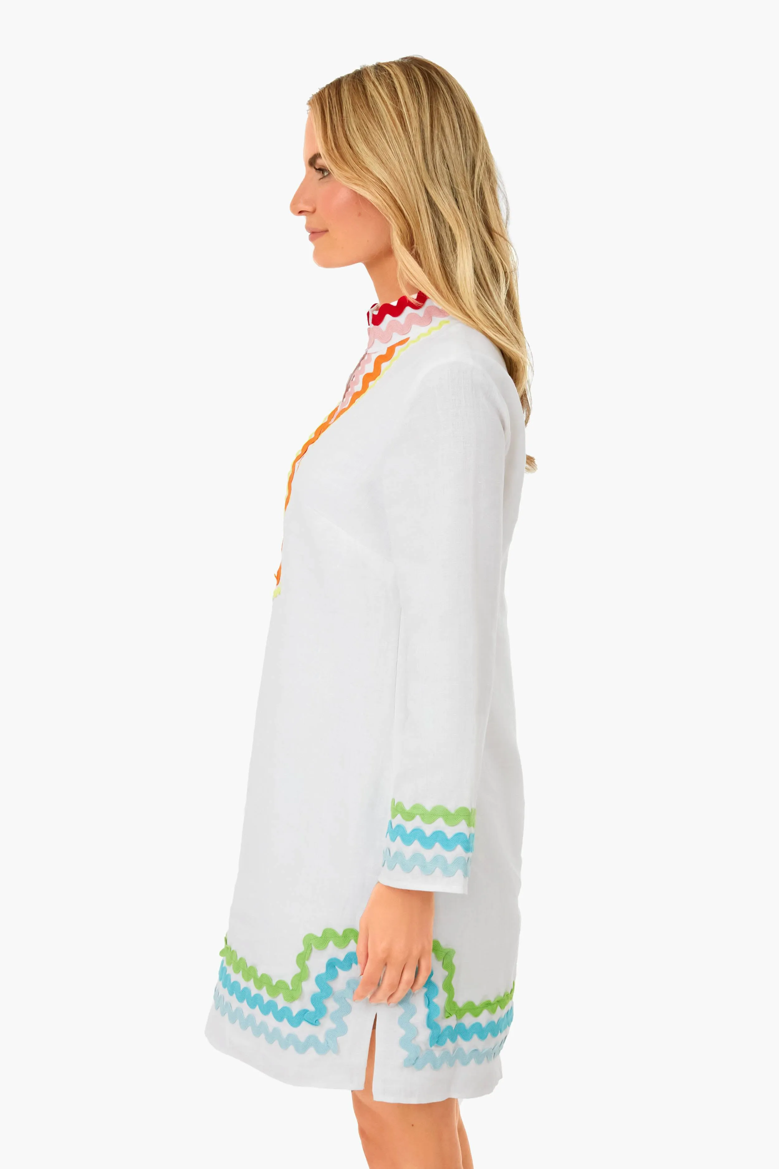 Rainbow Ric Rac Long Sleeve Classic Tunic Dress