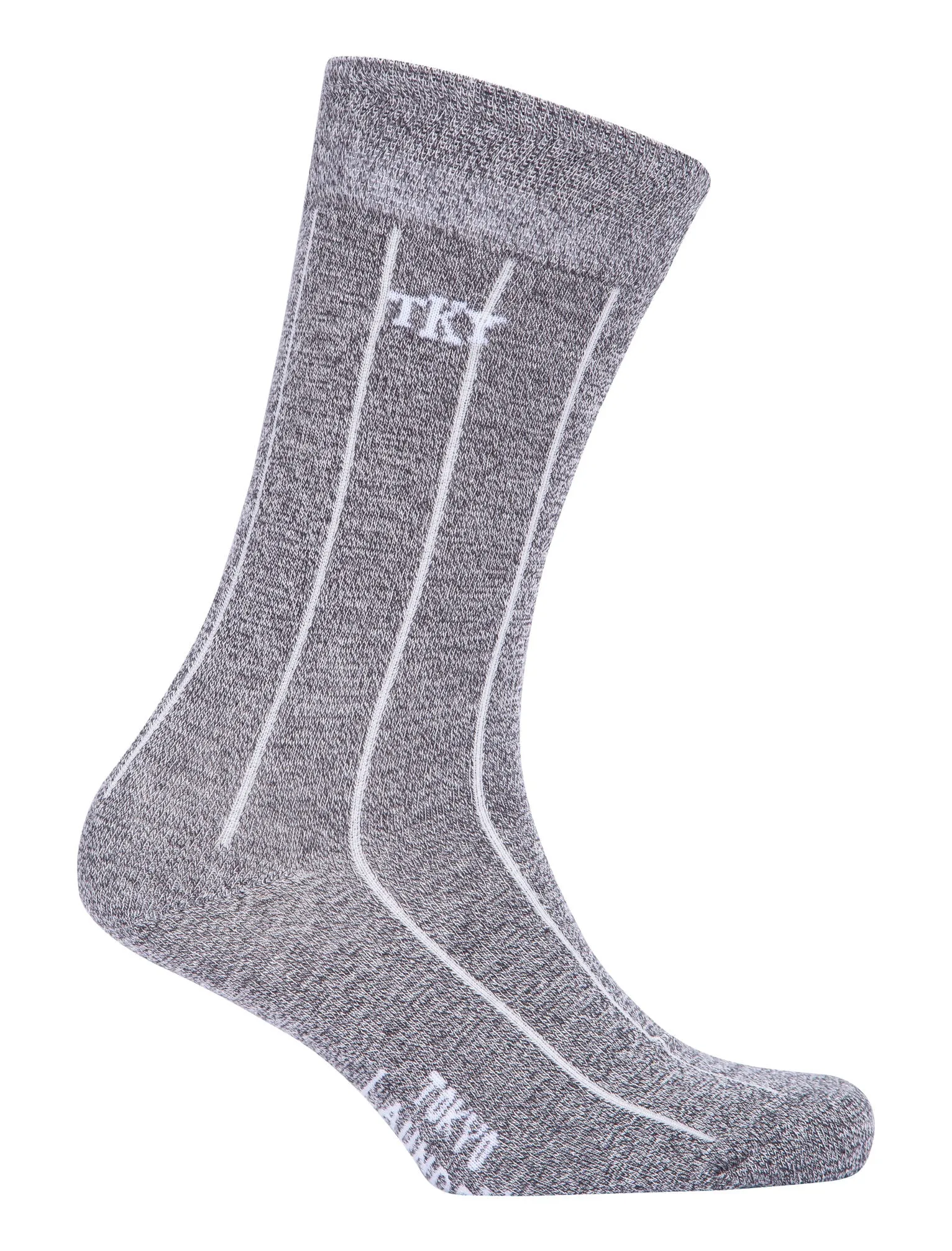 Rocksta (5 Pack) Cotton Rich Striped Marled Socks in Grey / Pink / Green / Blue / Black Marl - Tokyo Laundry