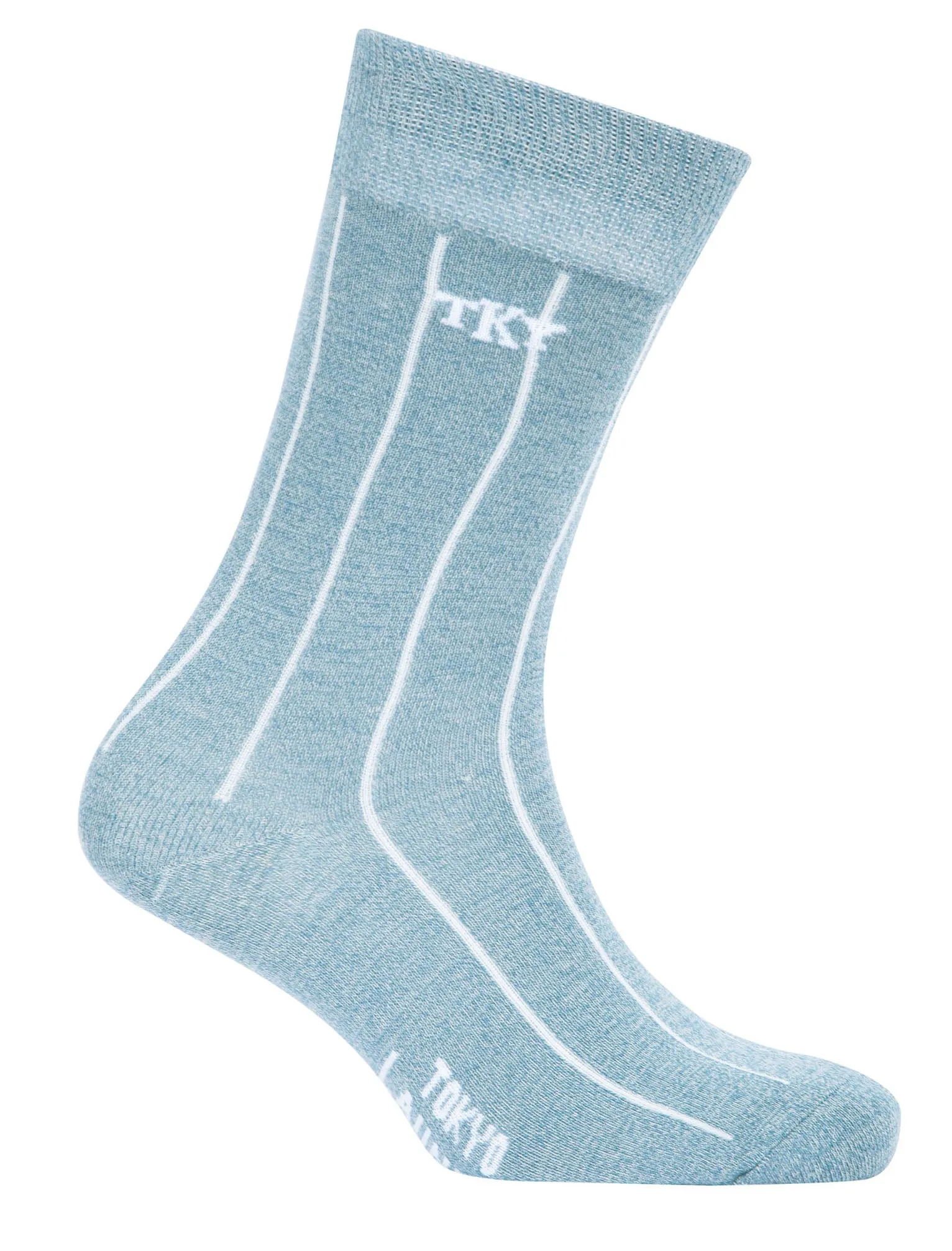 Rocksta (5 Pack) Cotton Rich Striped Marled Socks in Grey / Pink / Green / Blue / Black Marl - Tokyo Laundry