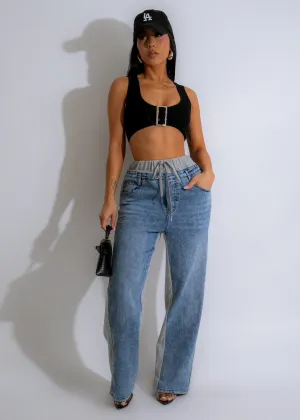 She's Cool Denim Pant Grey