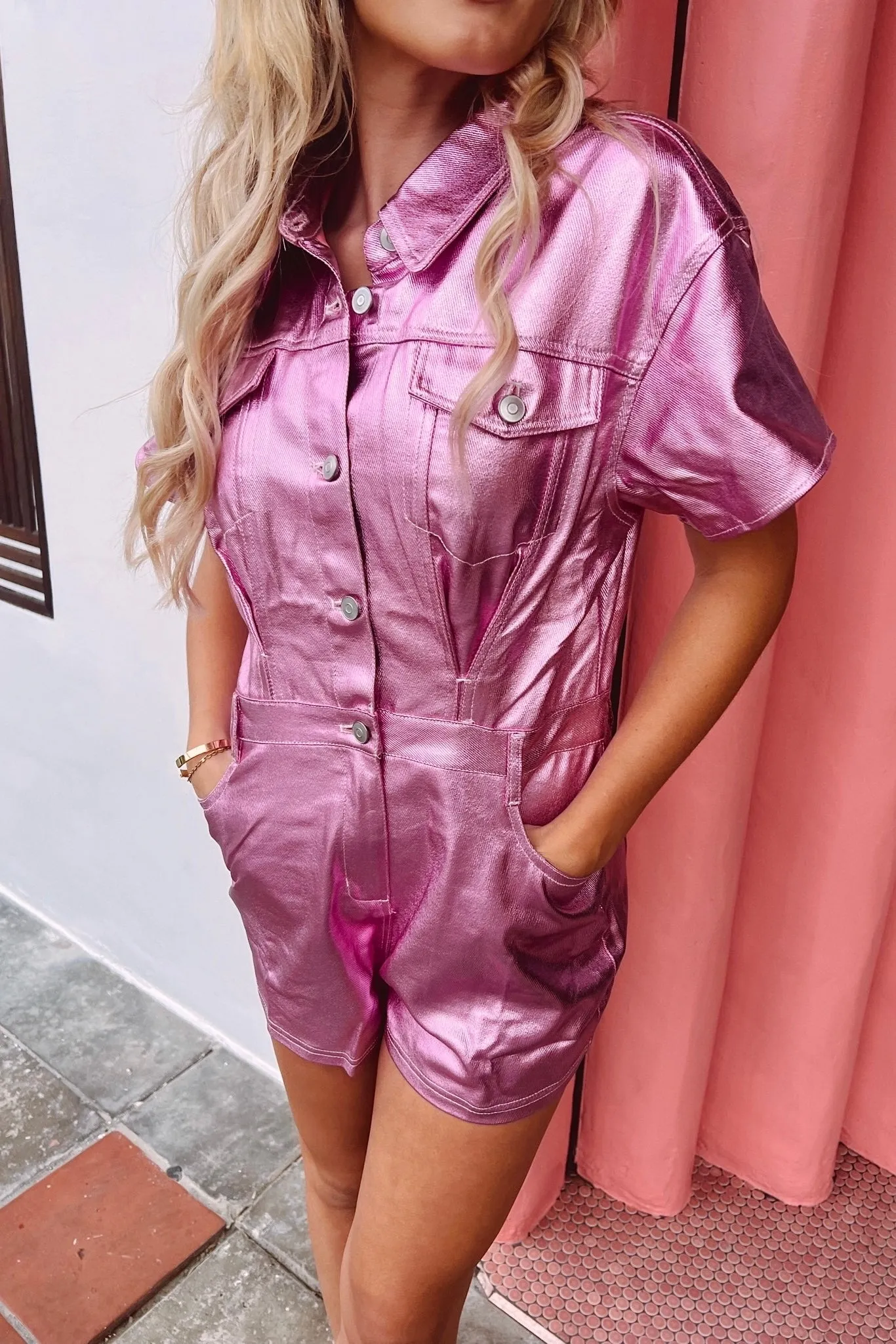 Shine Bright Metallic Romper