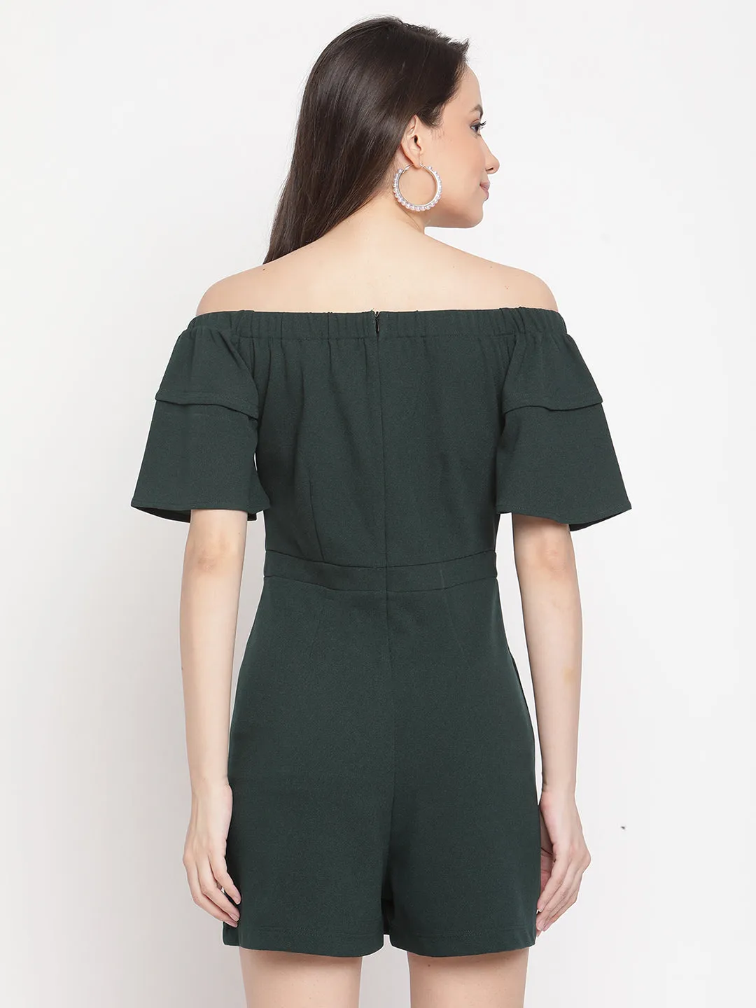 Solid Offshoulder Playsuit