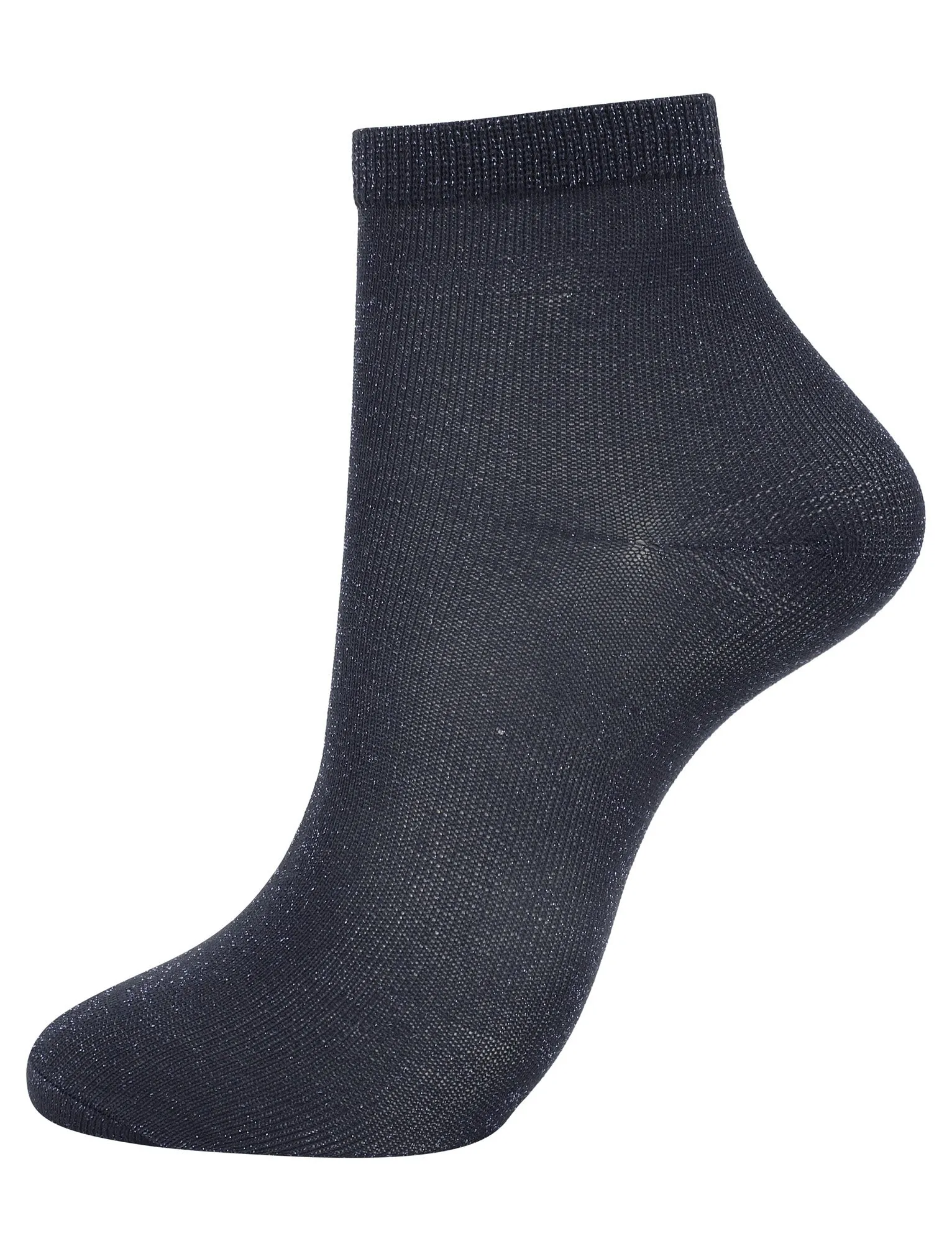 Sparkle (2 Pack) Metallic Glitter Ankle Socks in Grey / Navy - Tokyo Laundry