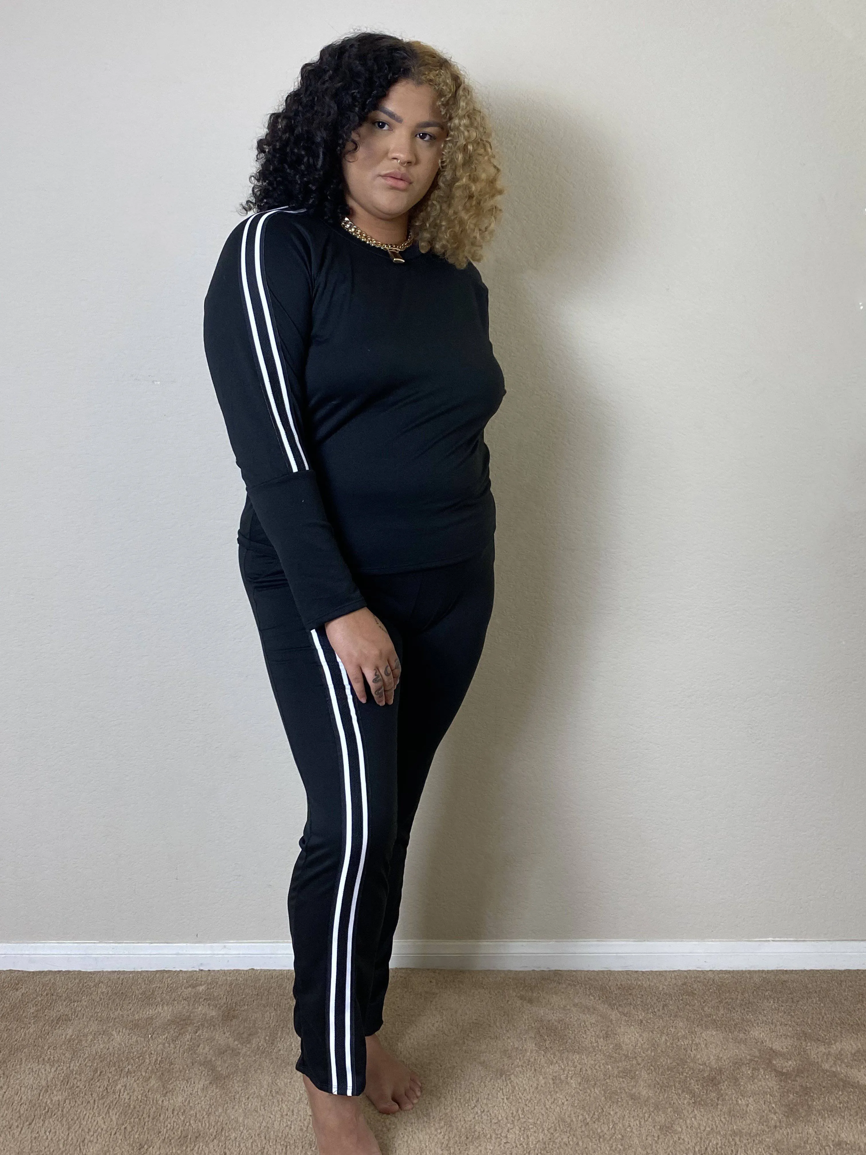 Sporty Stripes Plus Size Sets