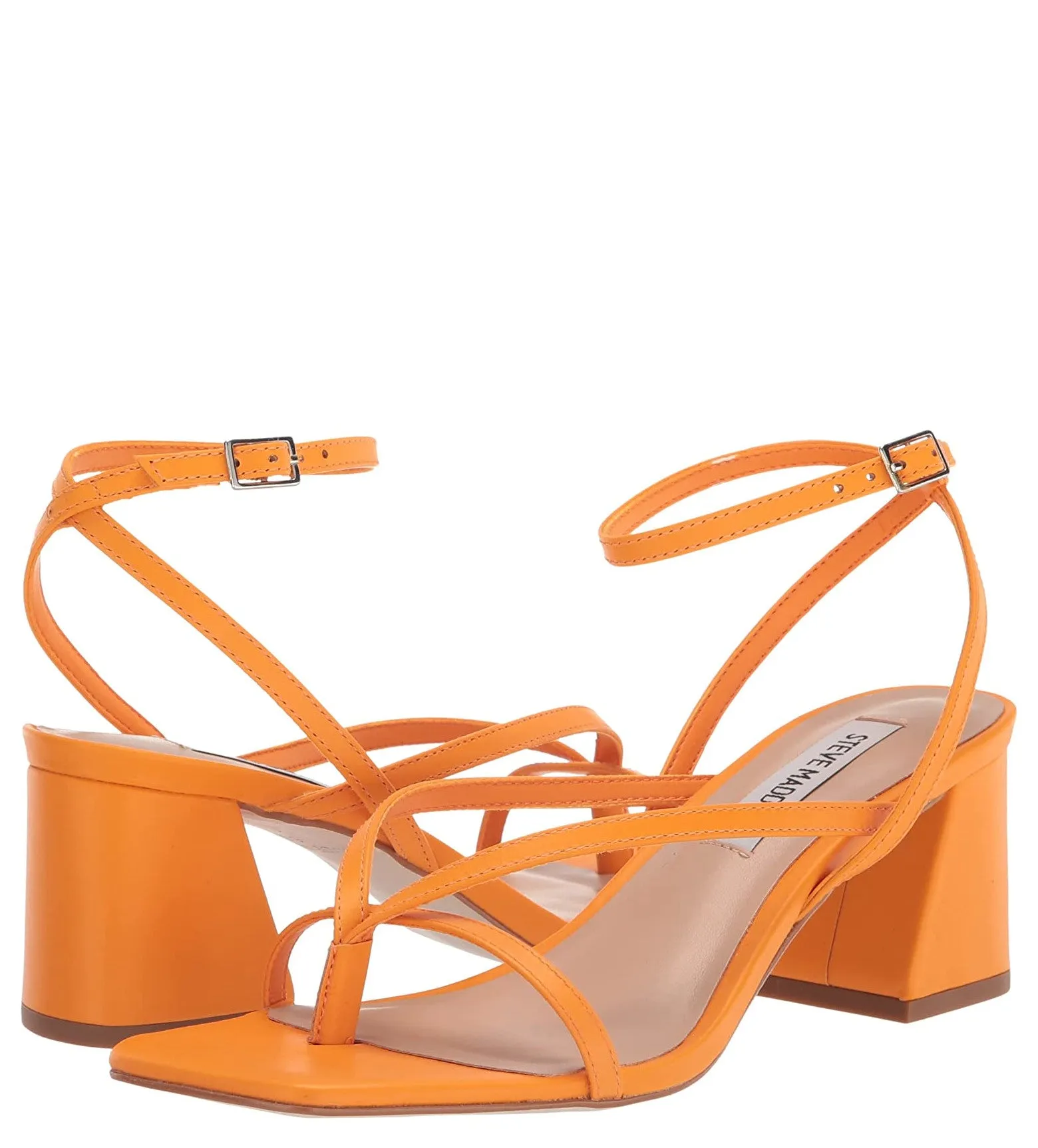 Steve Madden Alaina Sandal in Orange Leather